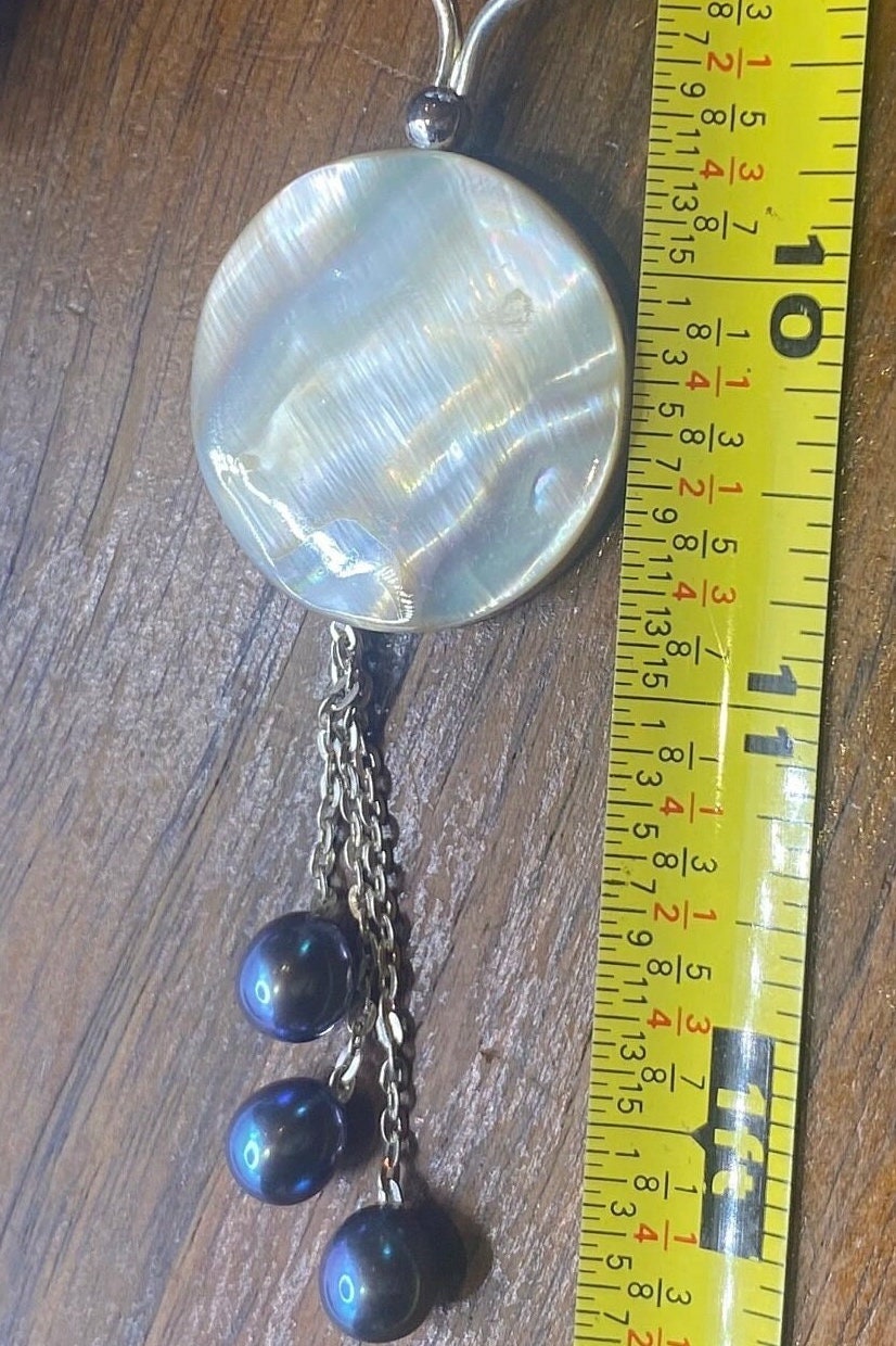 Vintage White and Black Pearl 18 in Necklace