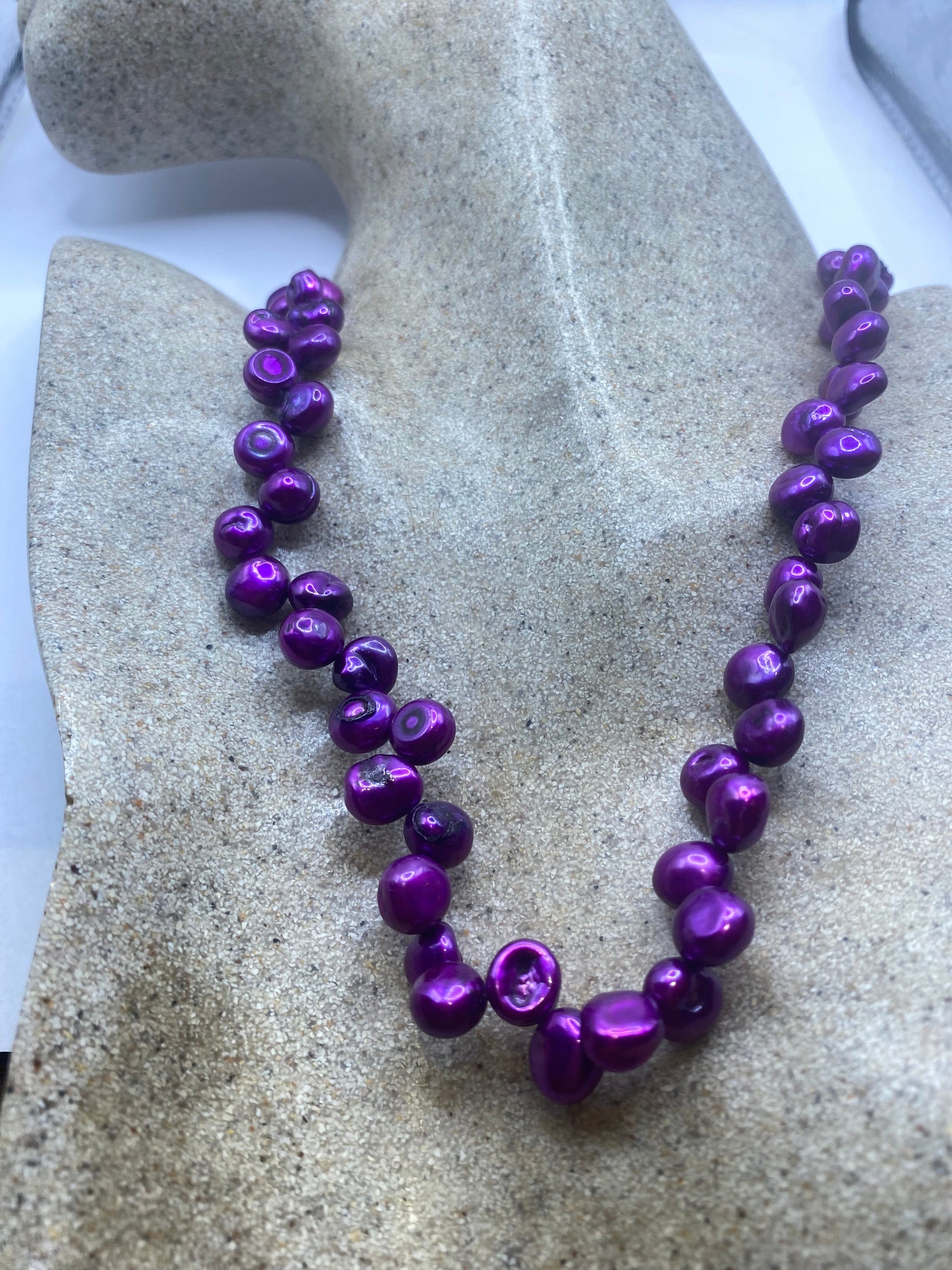 Vintage Purple Pearl 18 inch Necklace