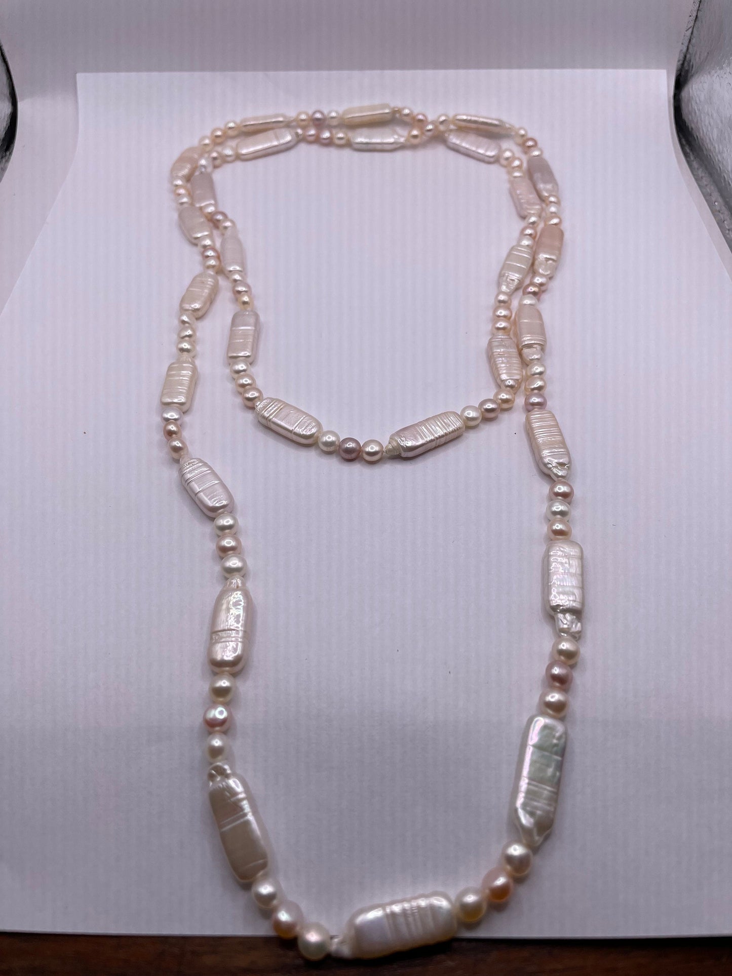 Vintage Cream Pearl 42 inch Necklace