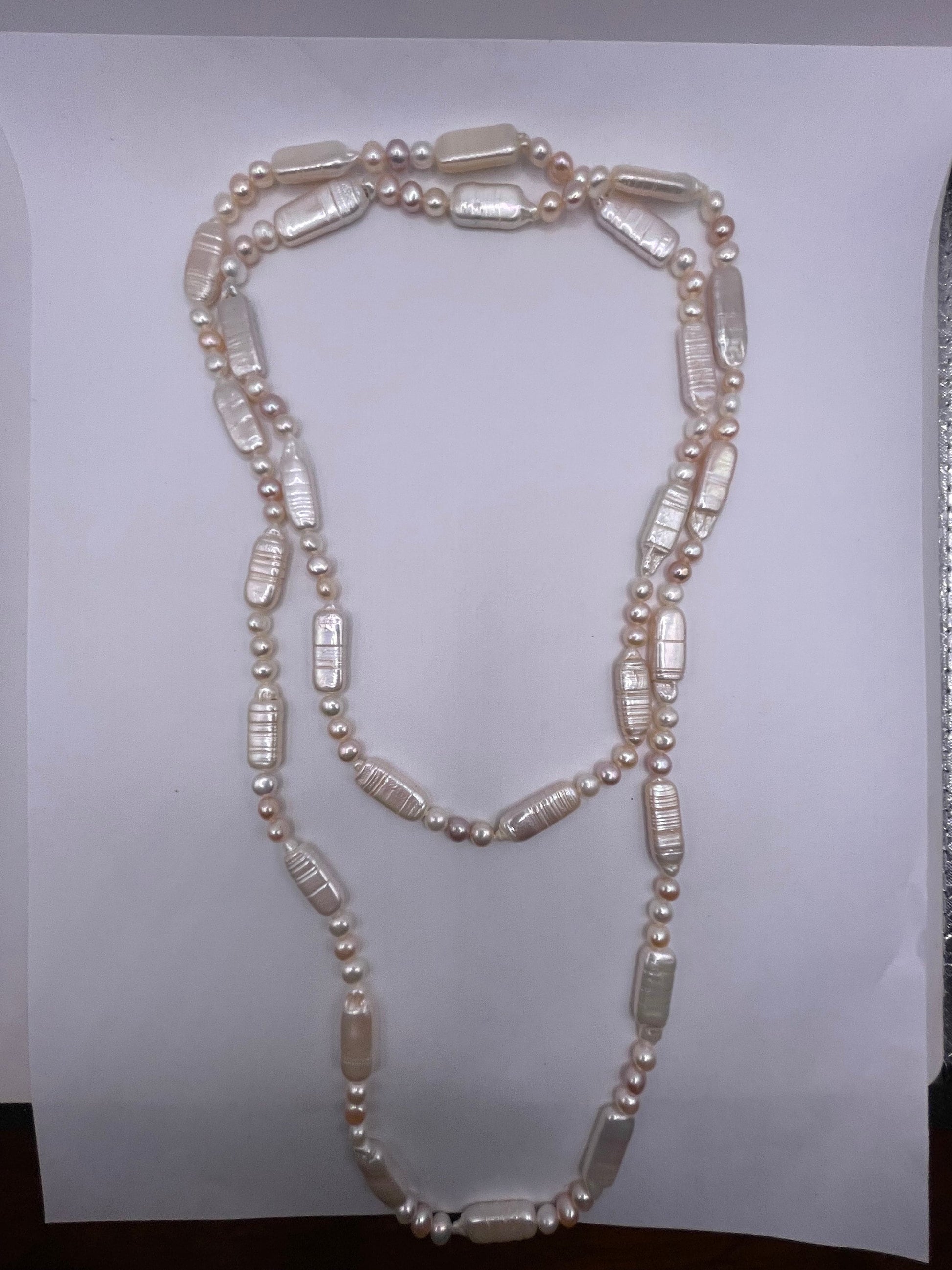 Vintage Cream Pearl 42 inch Necklace