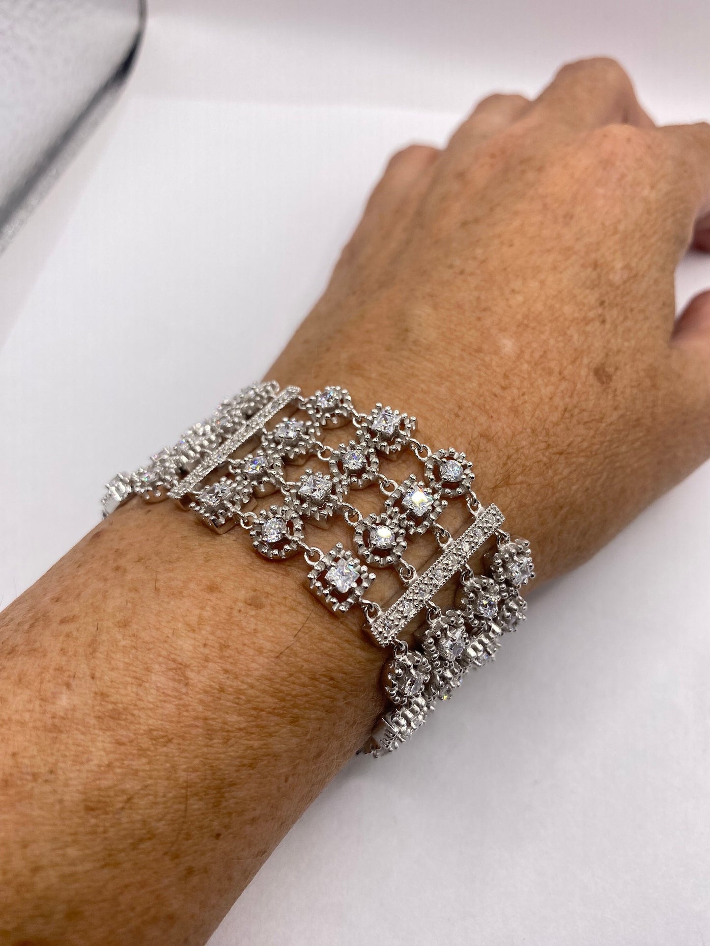 White Sapphires 925 Sterling Silver Tennis Bracelet