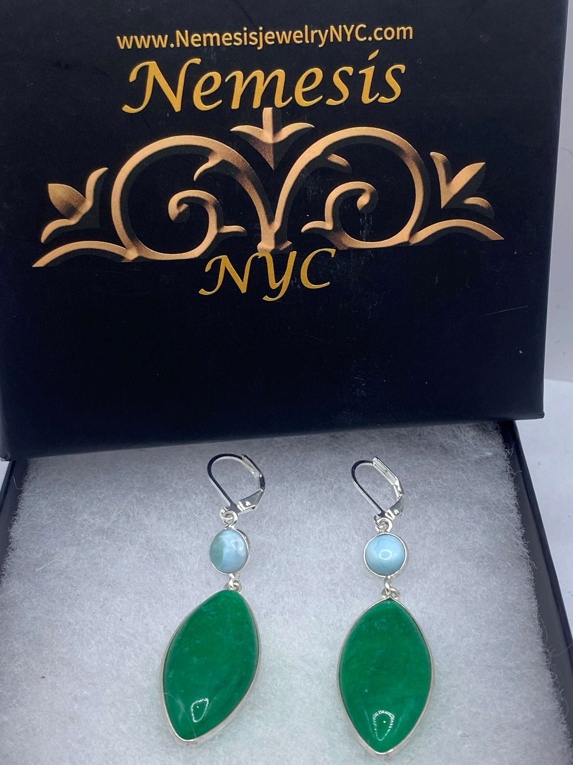 Vintage Genuine Raw Emerald Gemstone Filigree Sterling Silver Lever Back Dangle Earrings