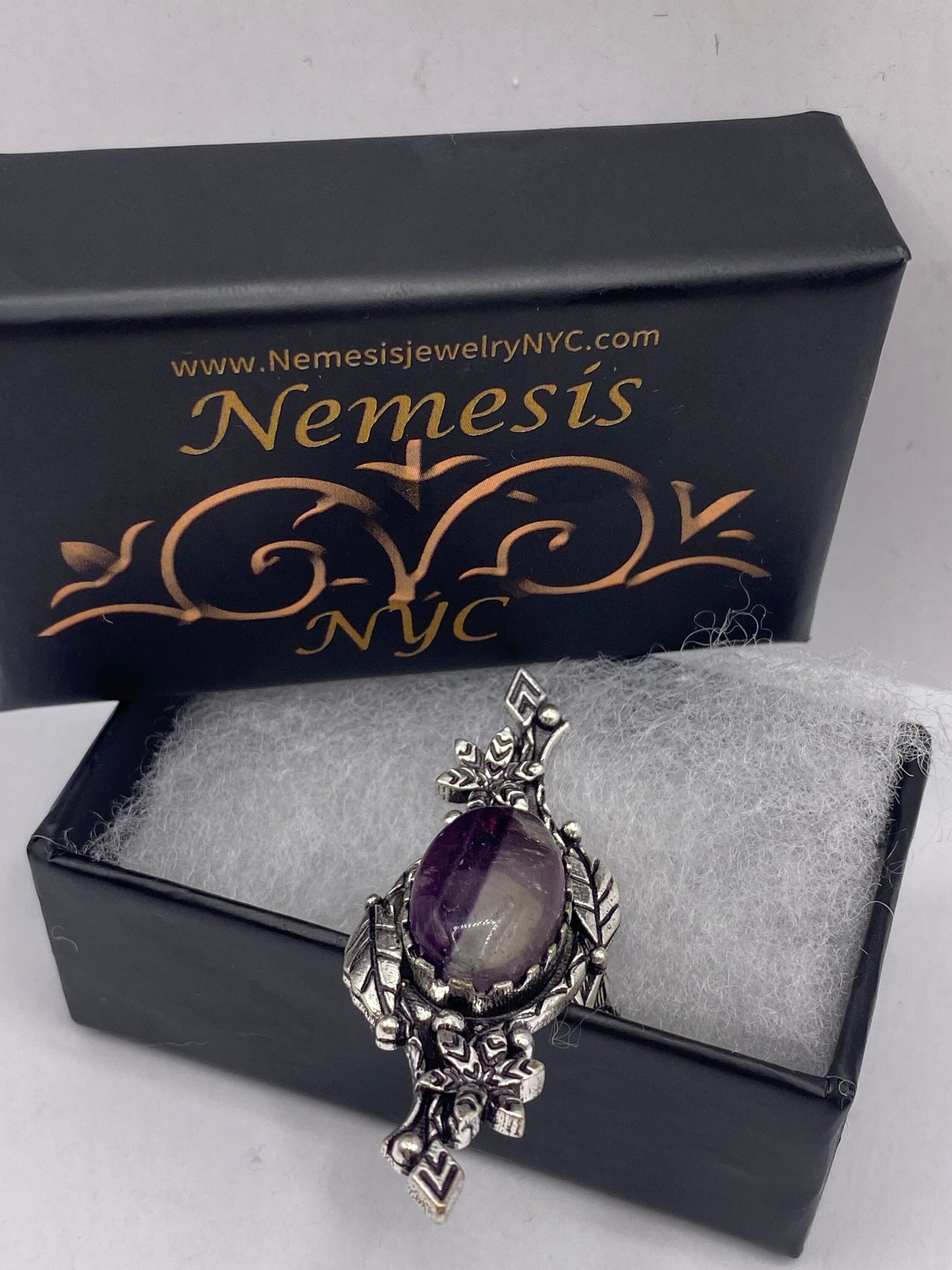 Vintage Genuine Purple Amethyst Boho Cocktail Statement Ring