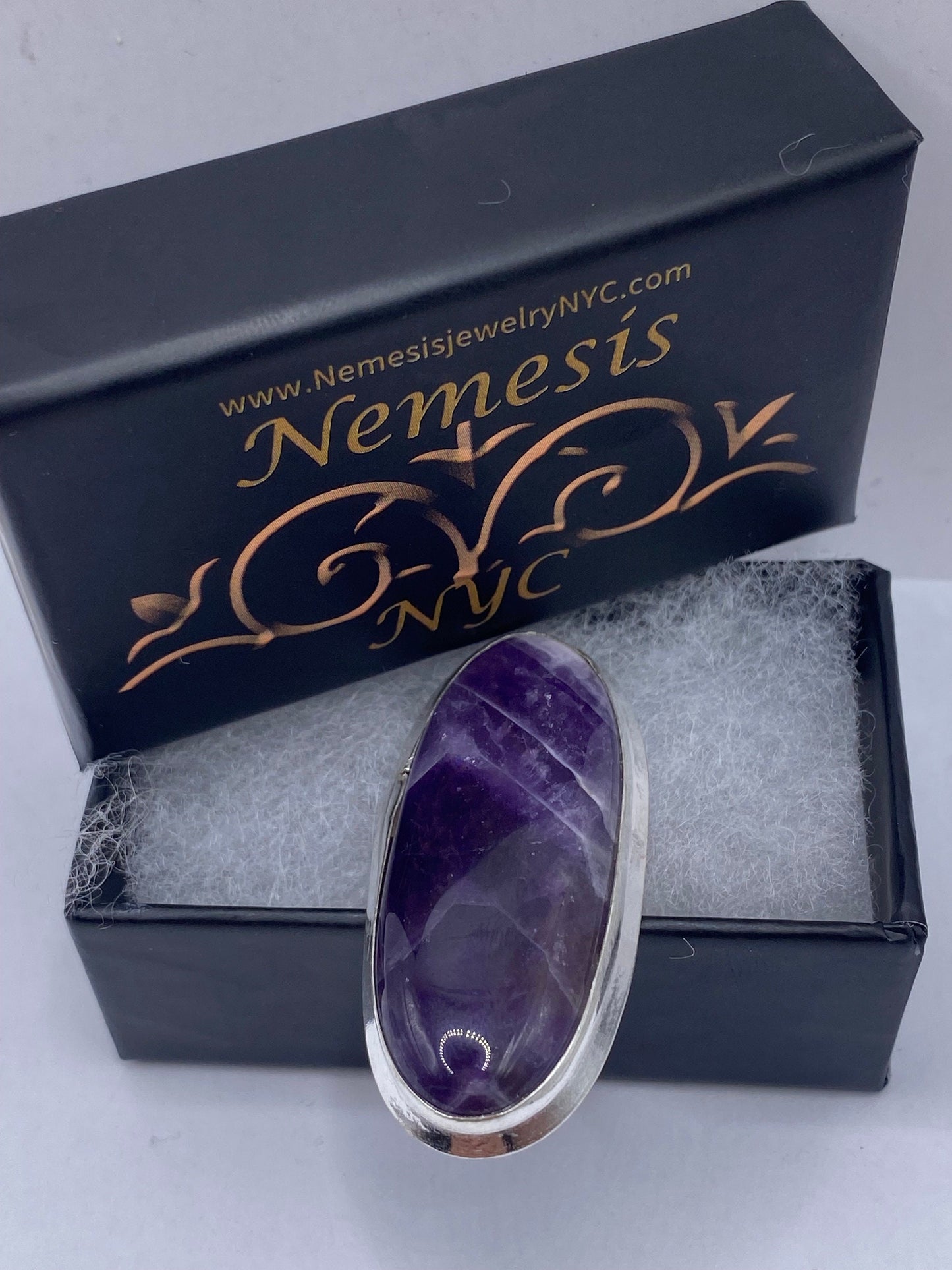 Vintage Genuine Purple Amethyst Boho Cocktail Statement Ring