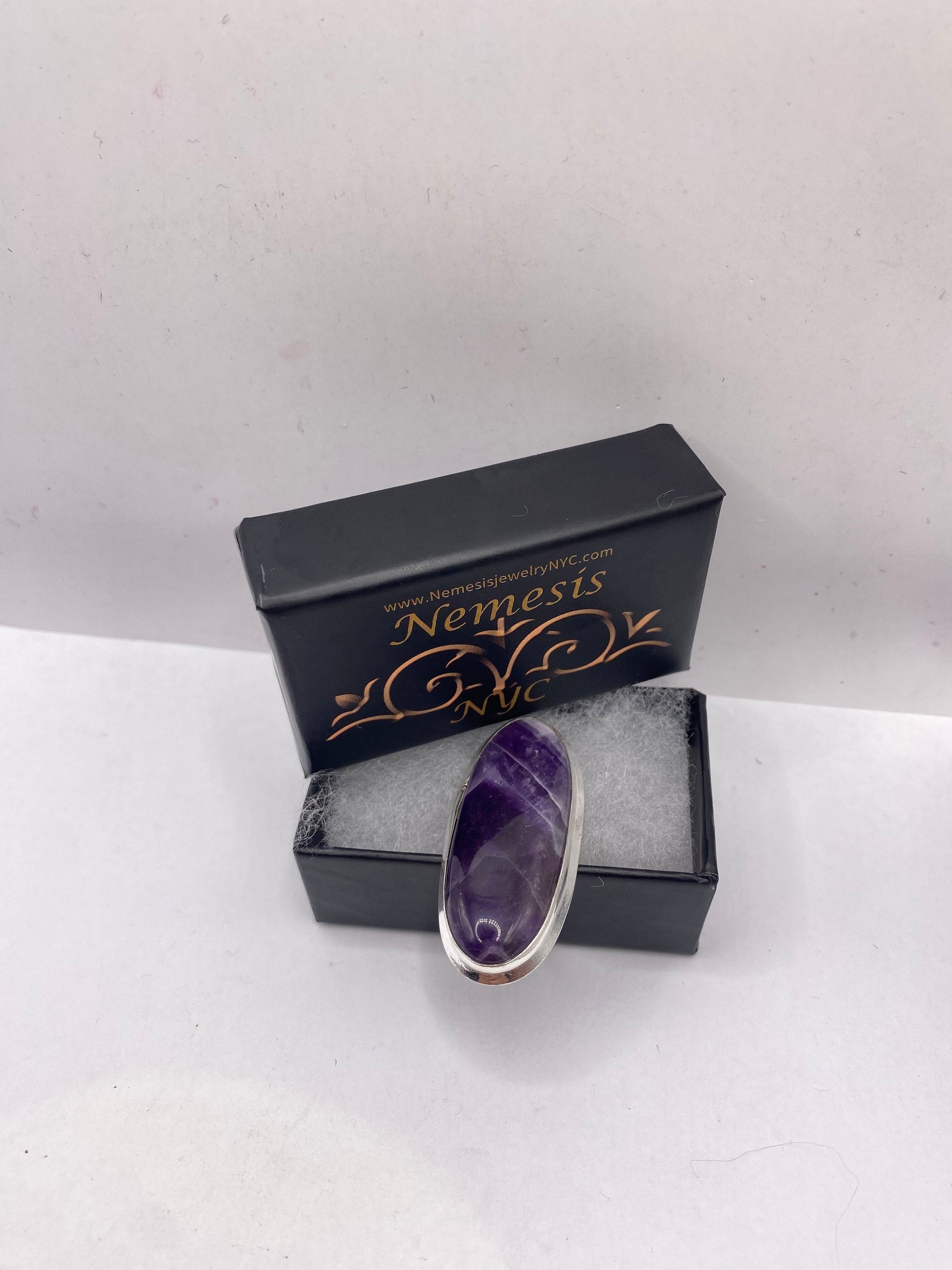 Vintage Genuine Purple Amethyst Boho Cocktail Statement Ring