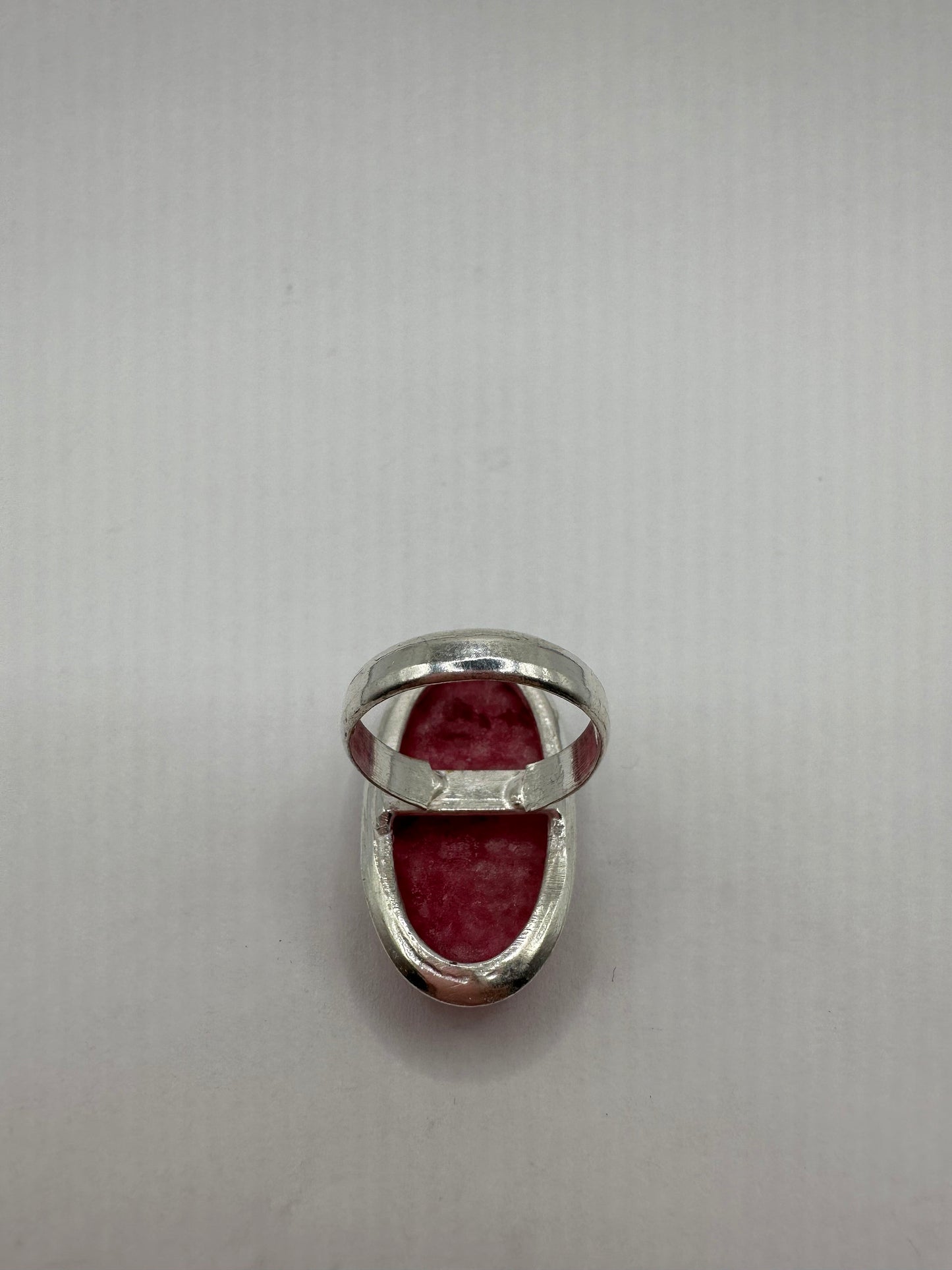 Vintage Handmade Raw Pink Ruby Silver Gothic Ring