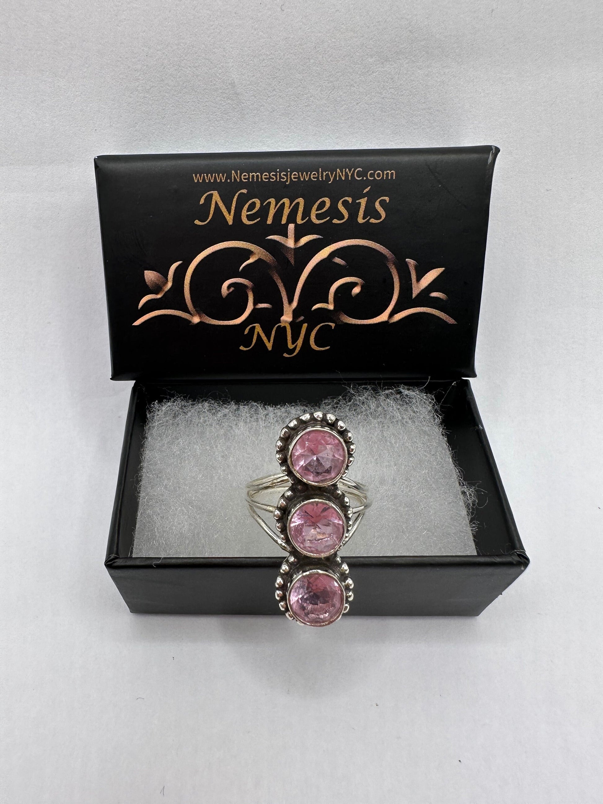 Vintage 1970's Genuine Rose Quartz Silver Statement Ring