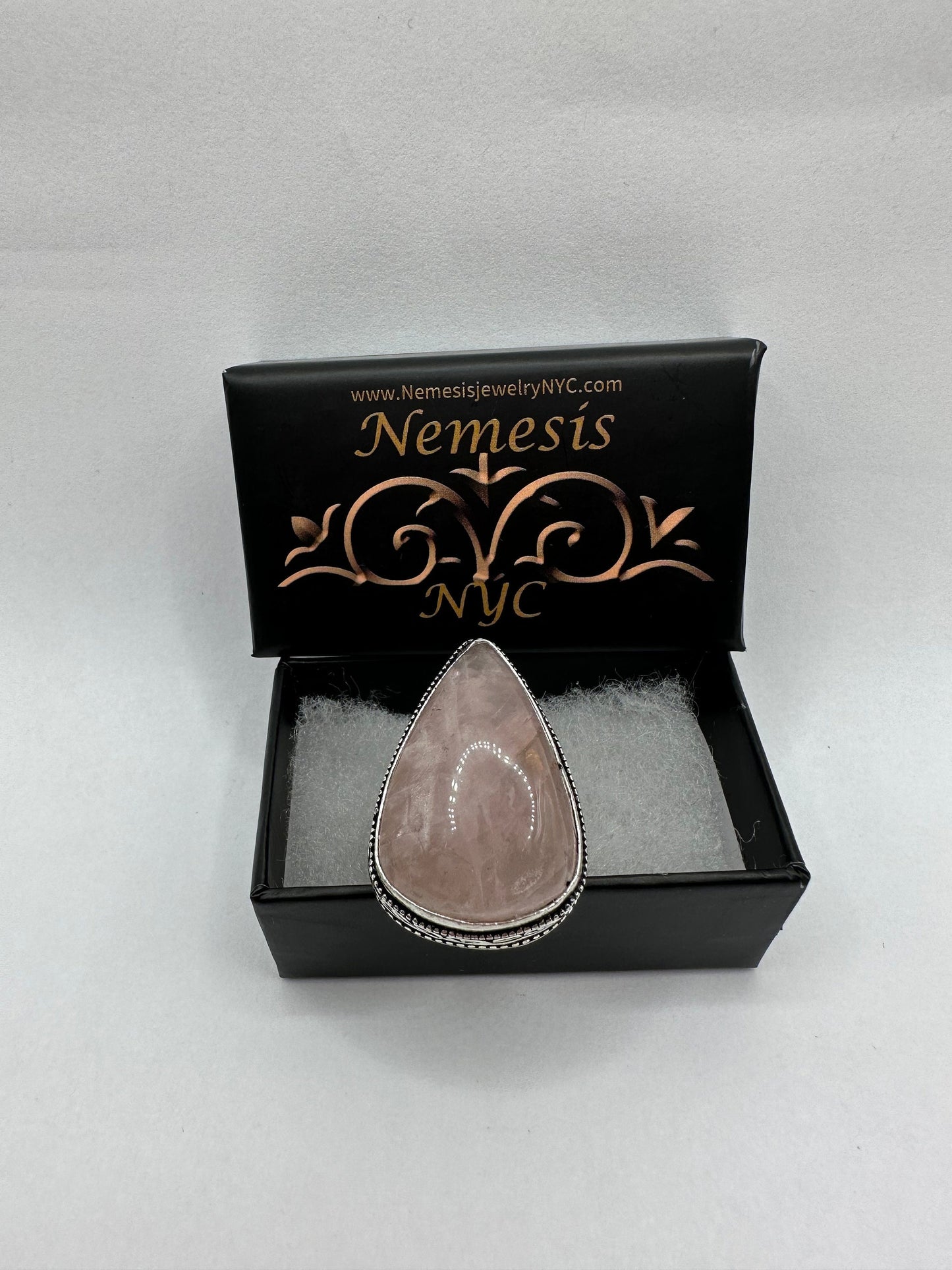 Vintage 1970's Genuine Rose Quartz Silver Statement Ring