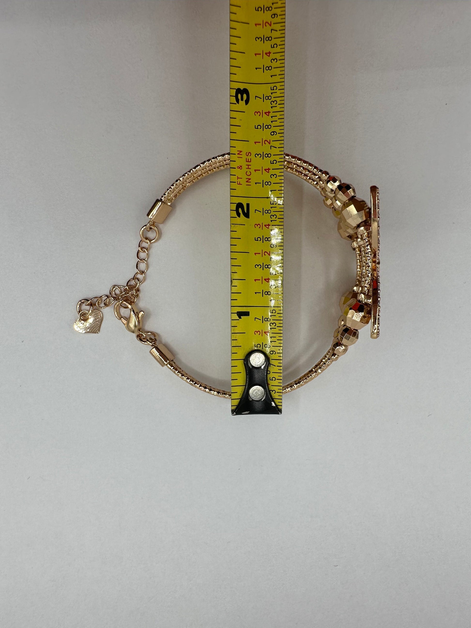 Vintage Butterfly Bangle Bracelet 9k Gold filled Crystal