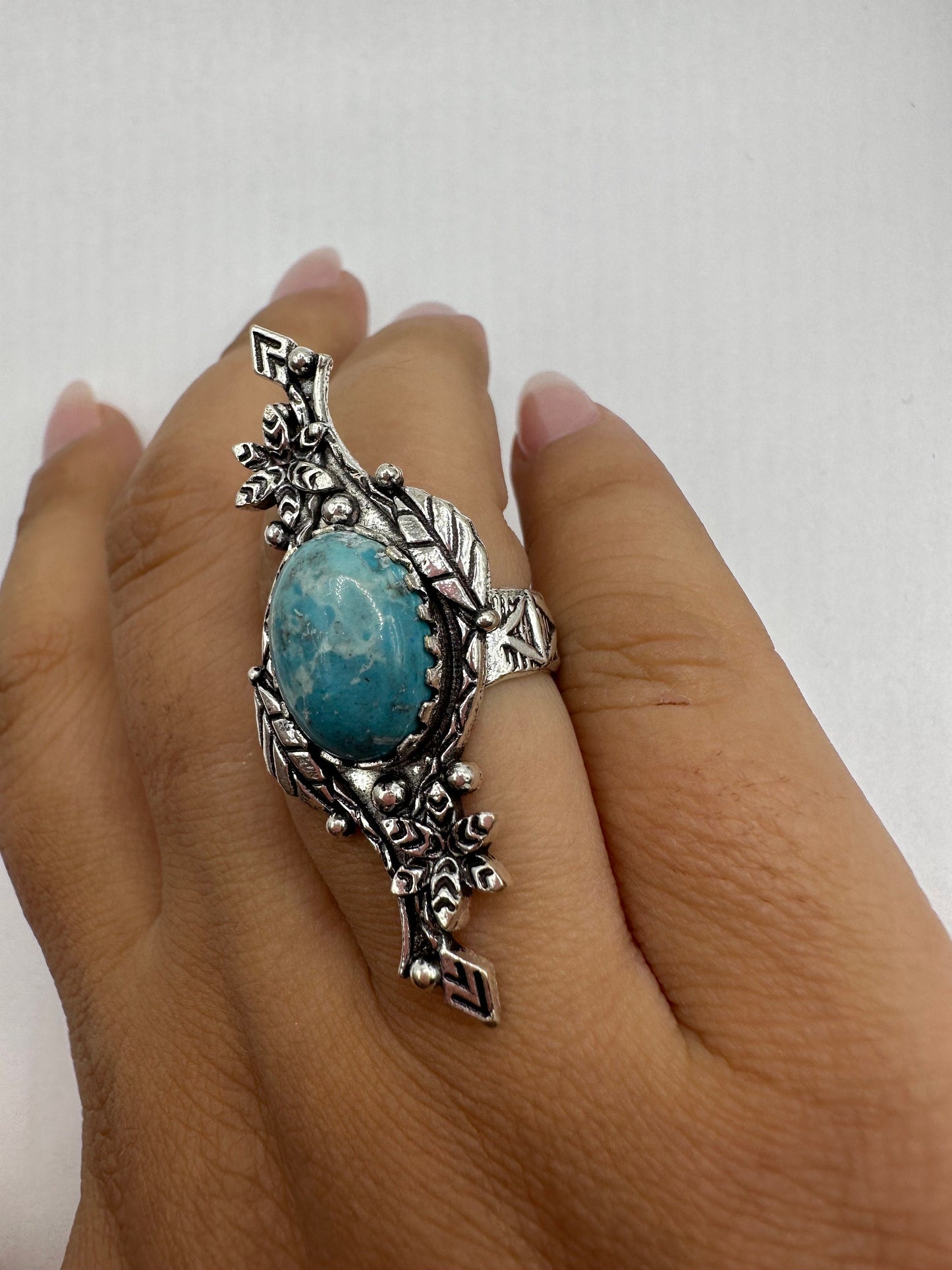 Vintage Blue Genuine Larimar Cocktail Ring