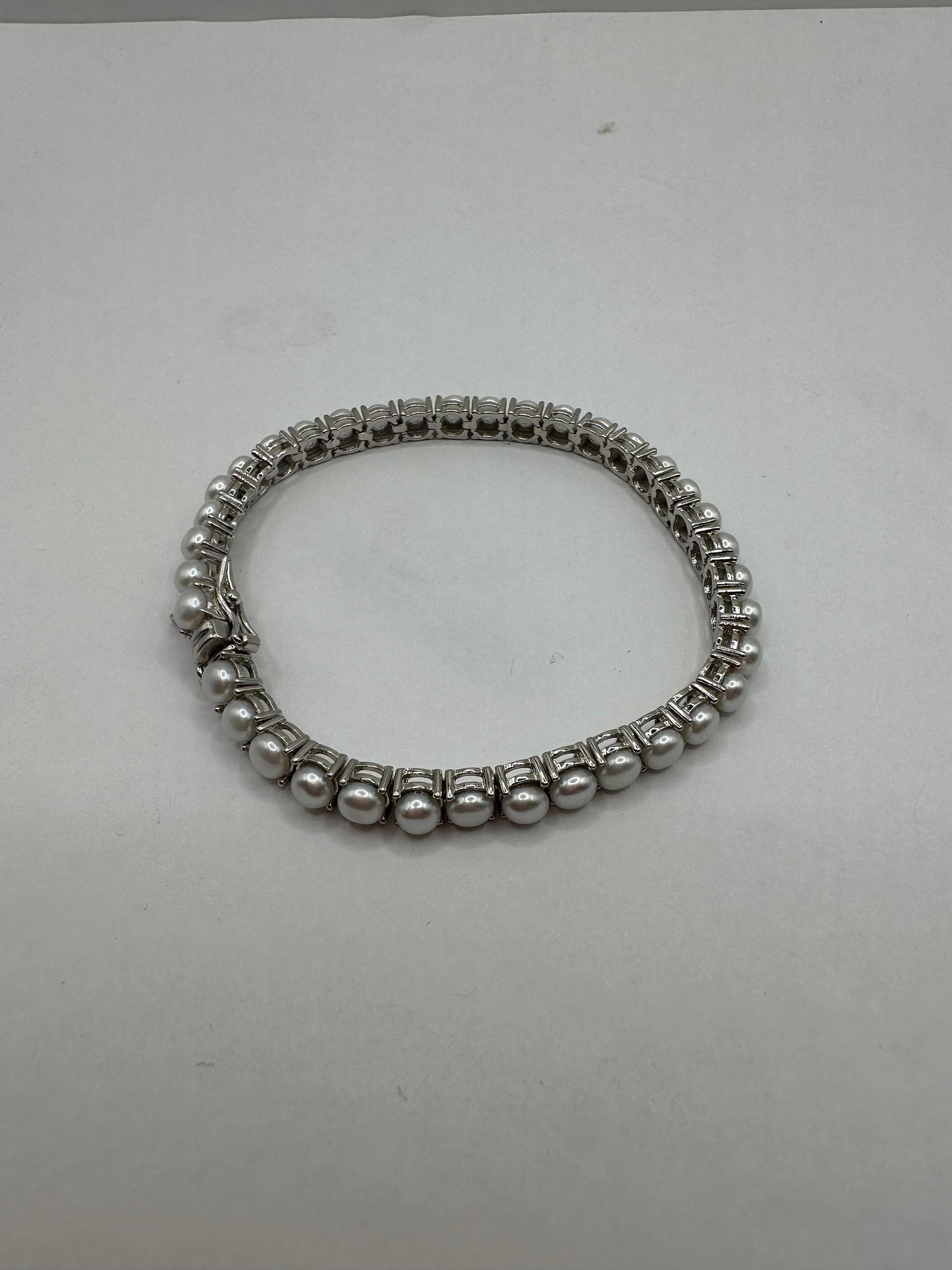 Vintage Pearl Bracelet in 925 Sterling Silver