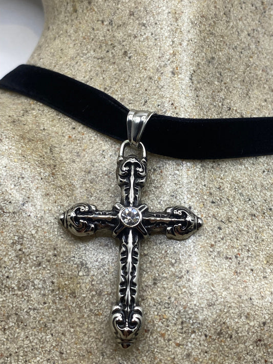 vintage Celtic Stainless Steel Cross pendant necklace