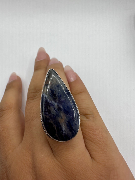 Vintage Blue Genuine Lapis Lazuli Cocktail Ring