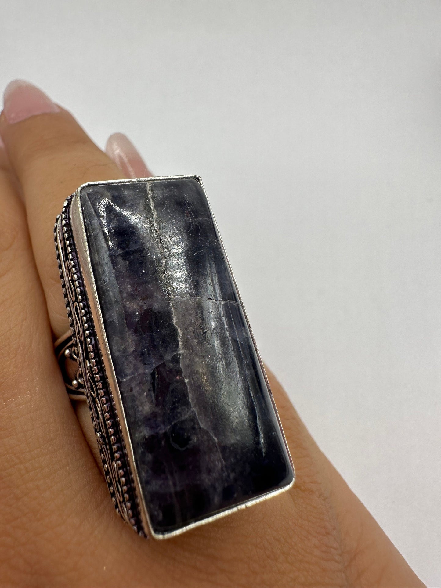 Vintage Blue Genuine Lapis Lazuli Cocktail Ring