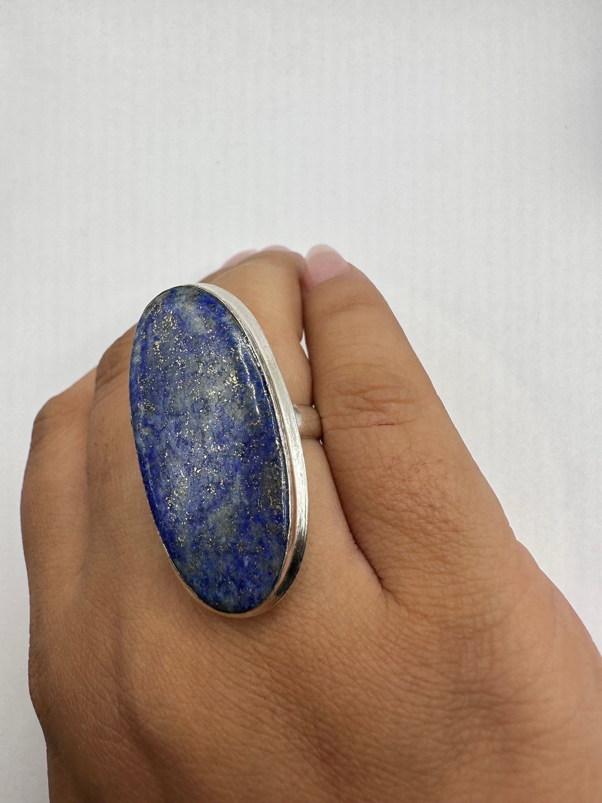 Vintage Blue Genuine Lapis Lazuli Cocktail Ring