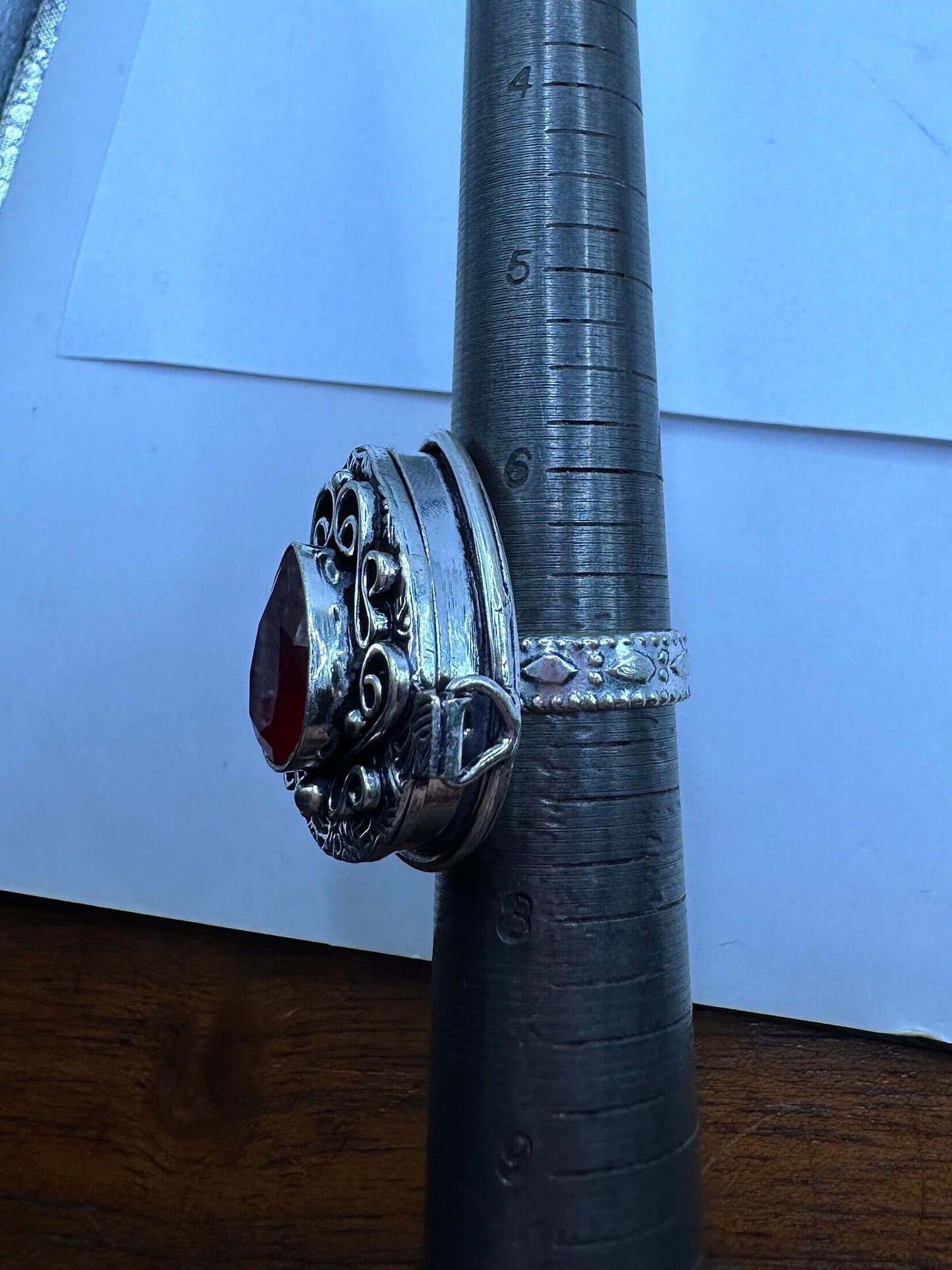 Vintage White Bronze Poison Pillbox Ring