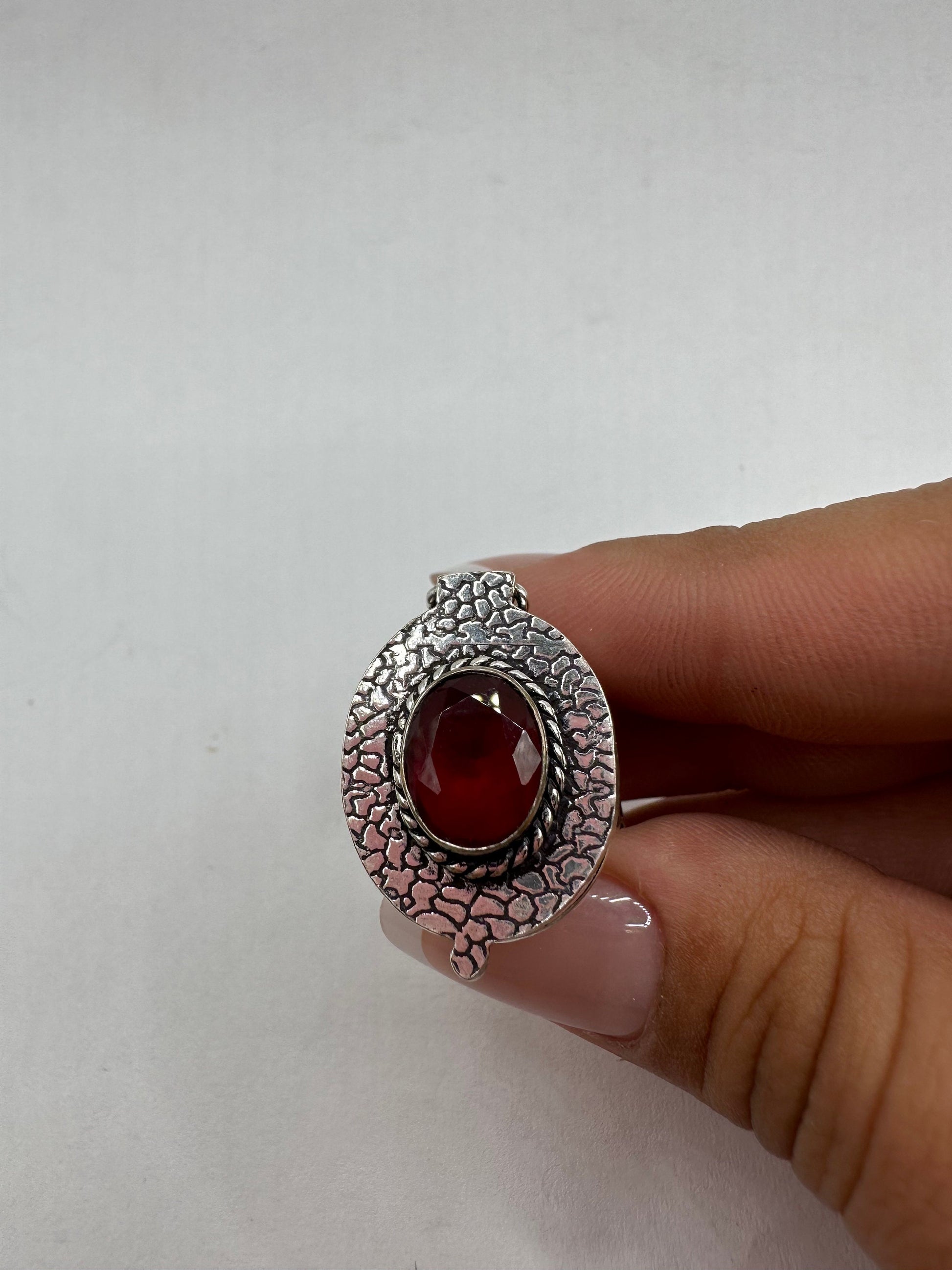 Vintage White Bronze Poison Pillbox Ring