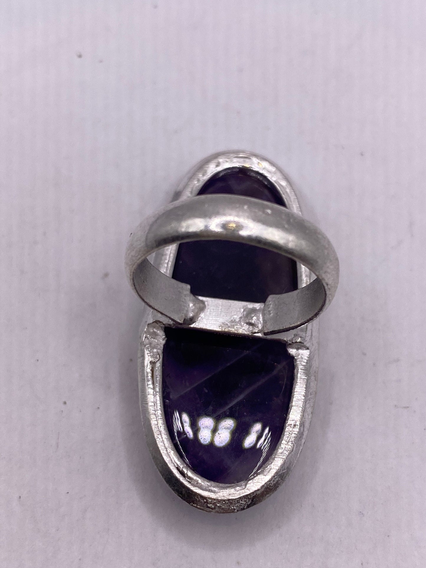 Vintage Genuine Purple Amethyst Boho Cocktail Statement Ring