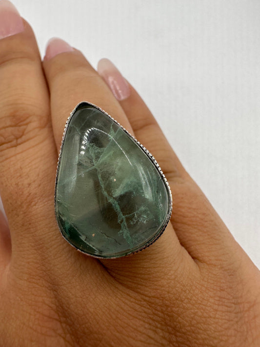 Vintage Genuine Purple Fluorite Ring Size 7.5