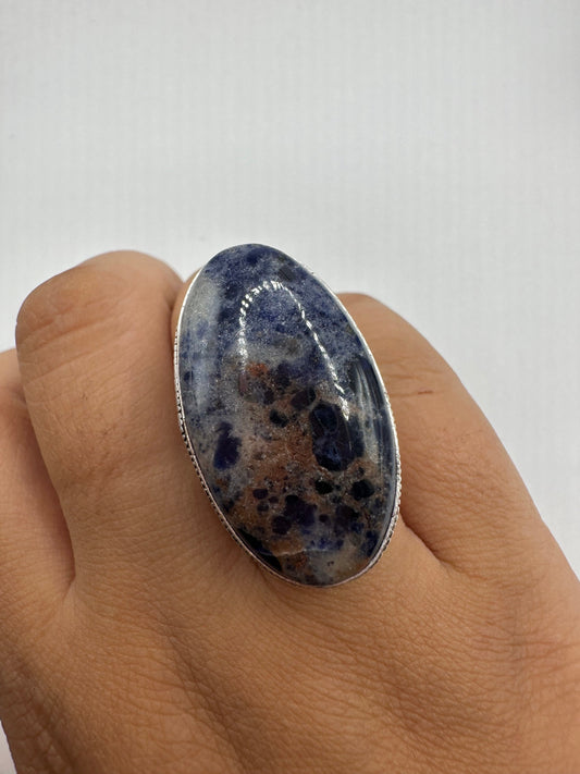 Vintage Blue Genuine Lapis Lazuli Cocktail Ring