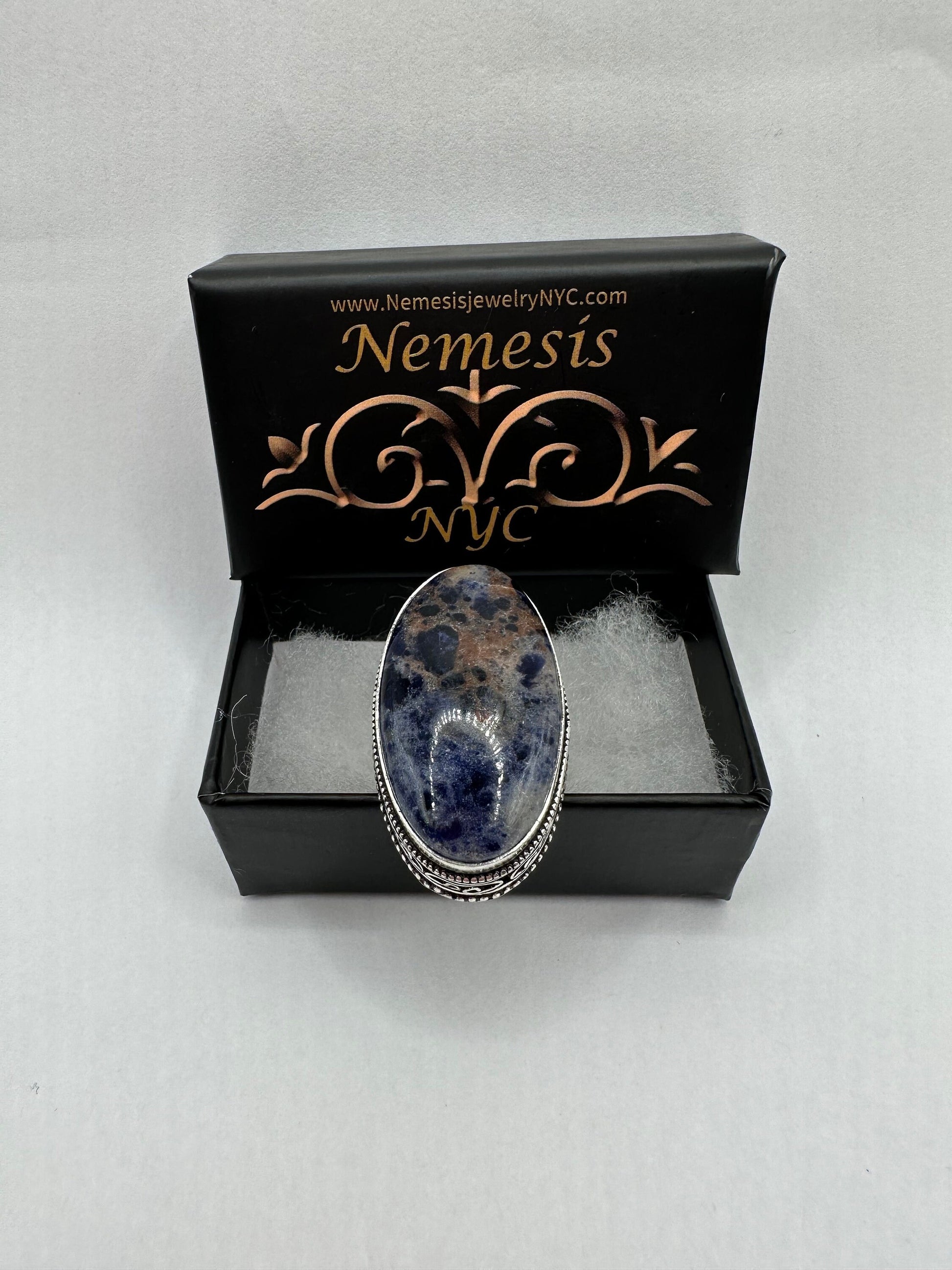 Vintage Blue Genuine Lapis Lazuli Cocktail Ring