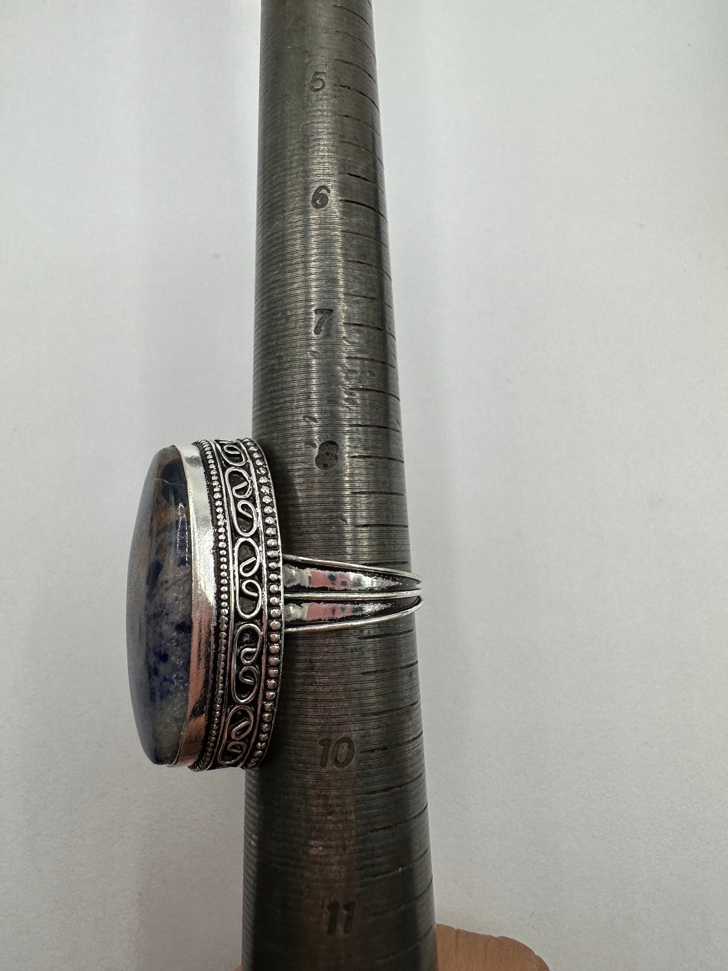 Vintage Blue Genuine Lapis Lazuli Cocktail Ring