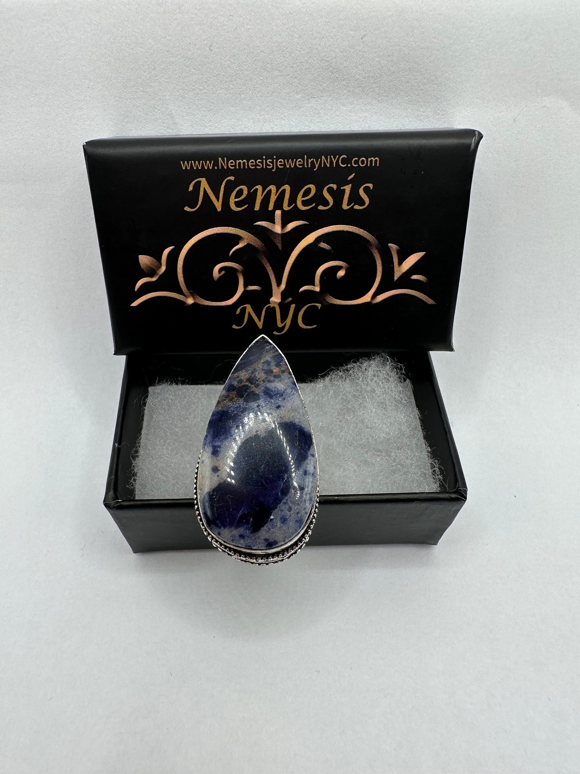 Vintage Blue Genuine Lapis Lazuli Cocktail Ring