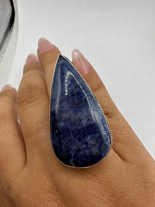 Vintage Blue Genuine Lapis Lazuli Cocktail Ring