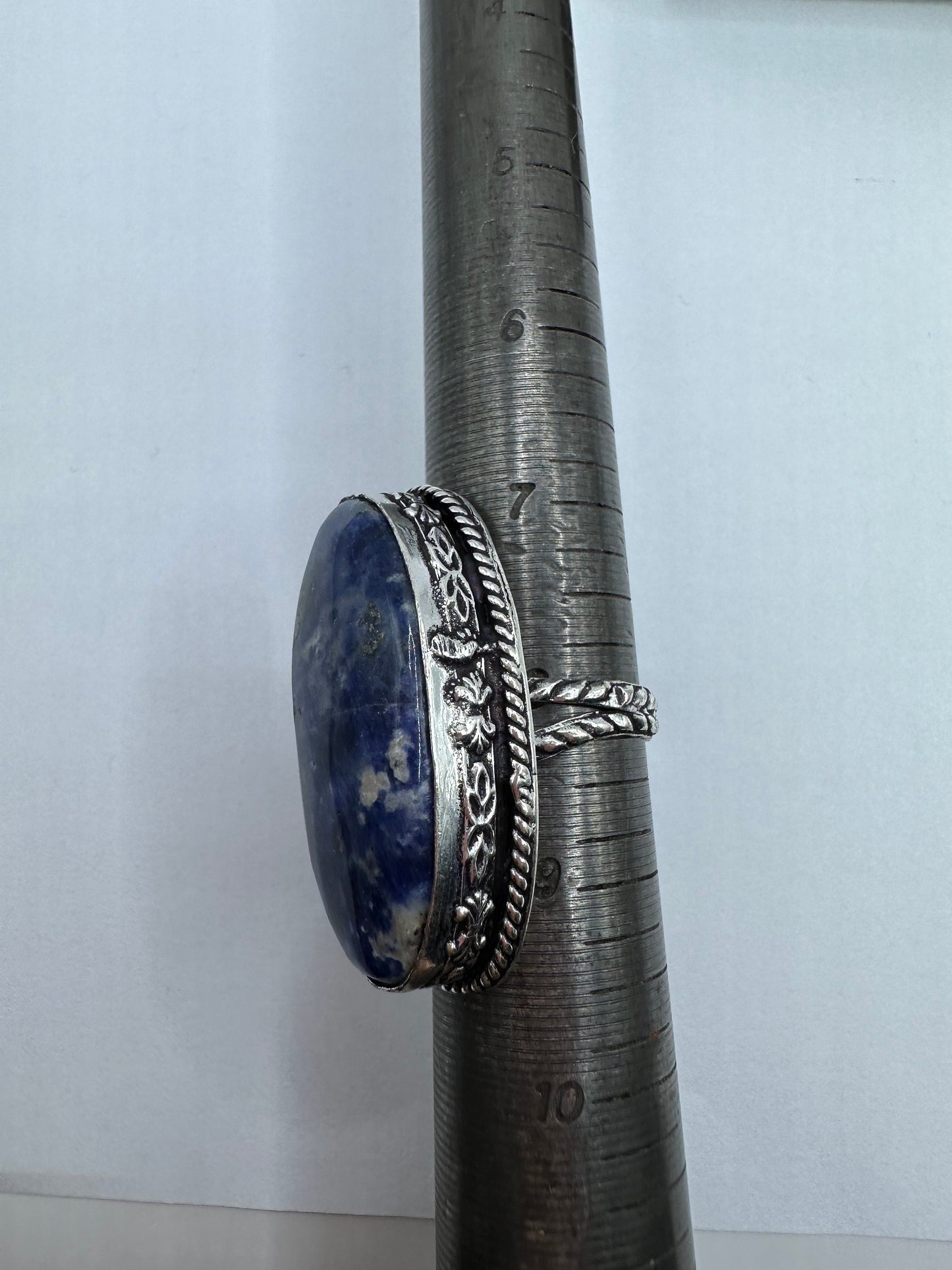 Vintage Blue Genuine Lapis Lazuli Cocktail Ring
