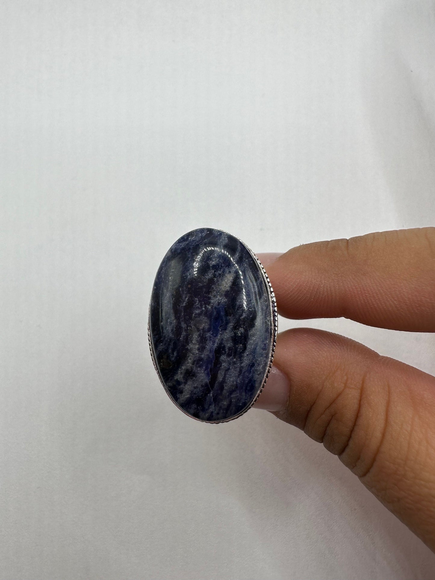 Vintage Blue Genuine Lapis Lazuli Cocktail Ring
