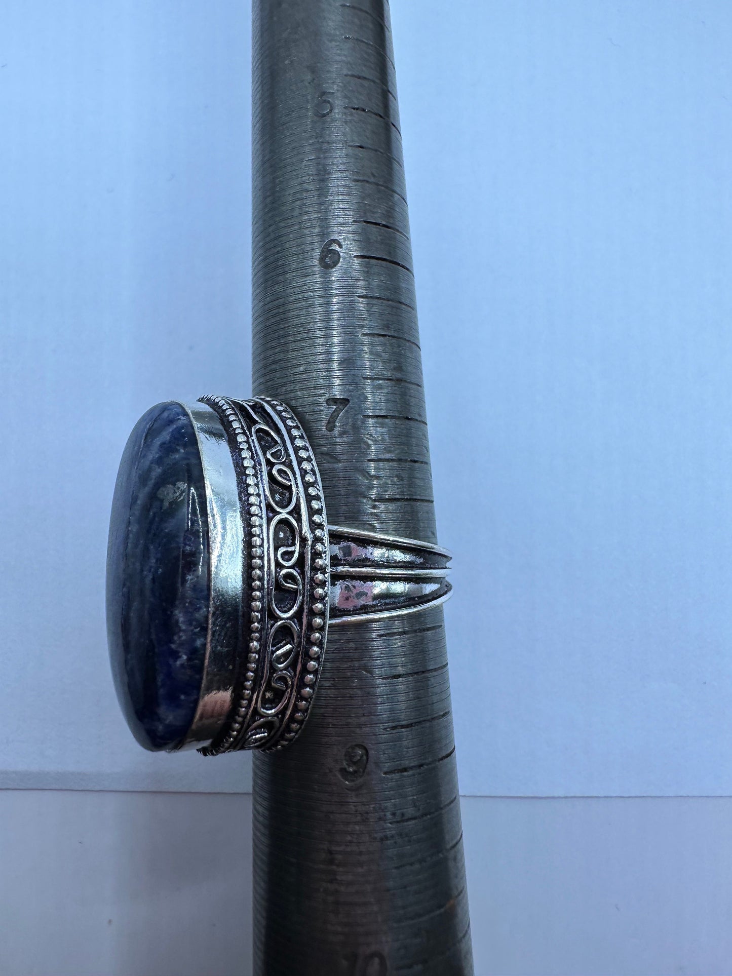 Vintage Blue Genuine Lapis Lazuli Cocktail Ring