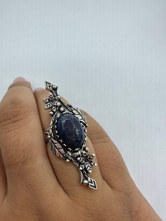 Vintage Blue Genuine Lapis Lazuli Cocktail Ring