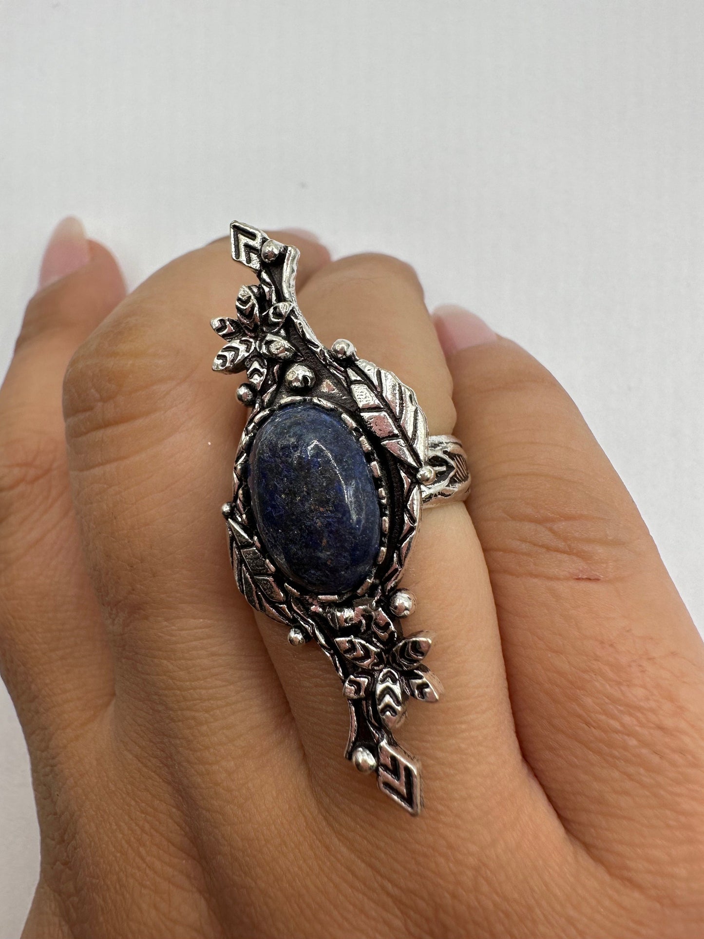 Vintage Blue Genuine Lapis Lazuli Cocktail Ring