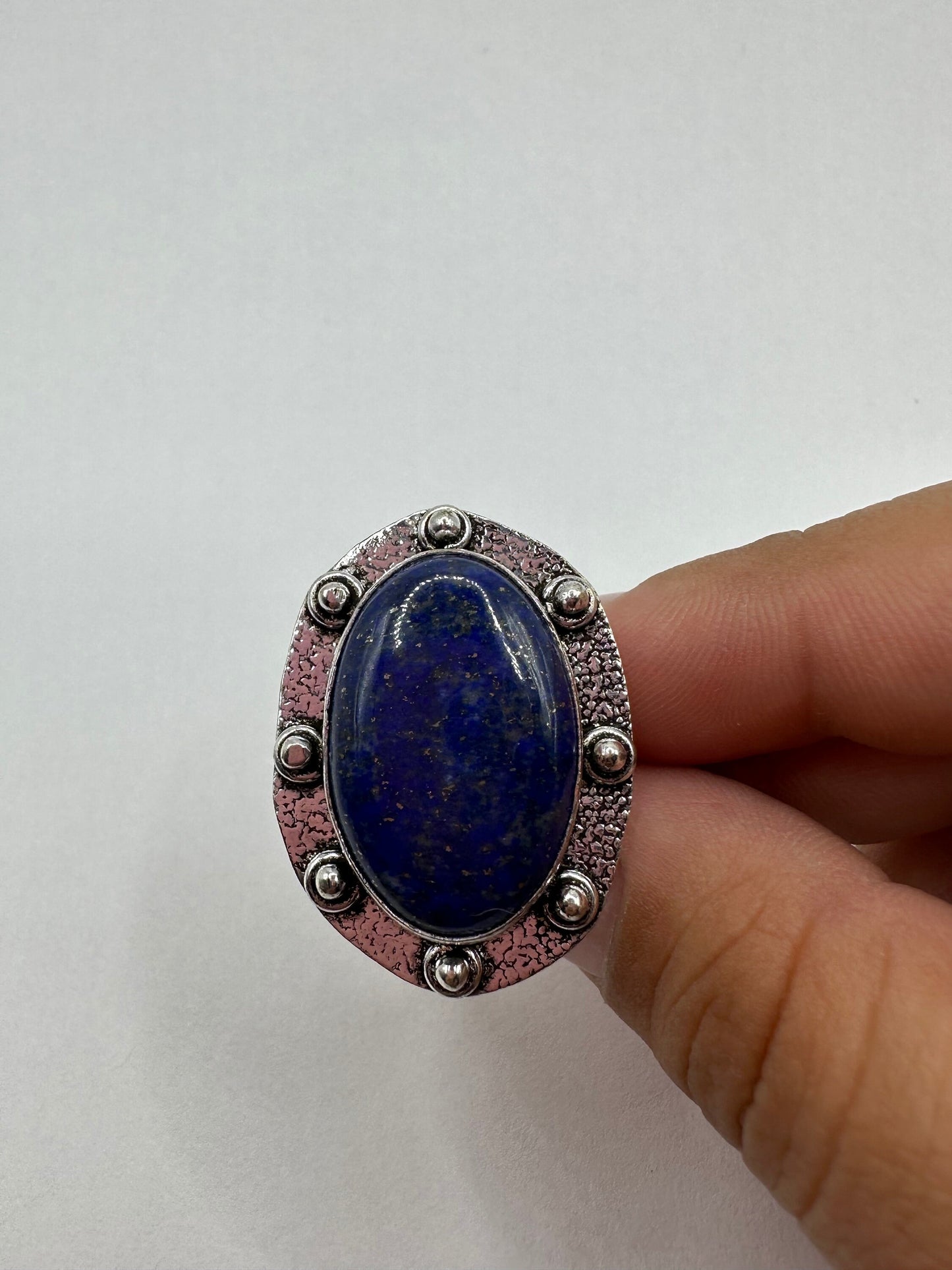Vintage Blue Genuine Lapis Lazuli Cocktail Ring