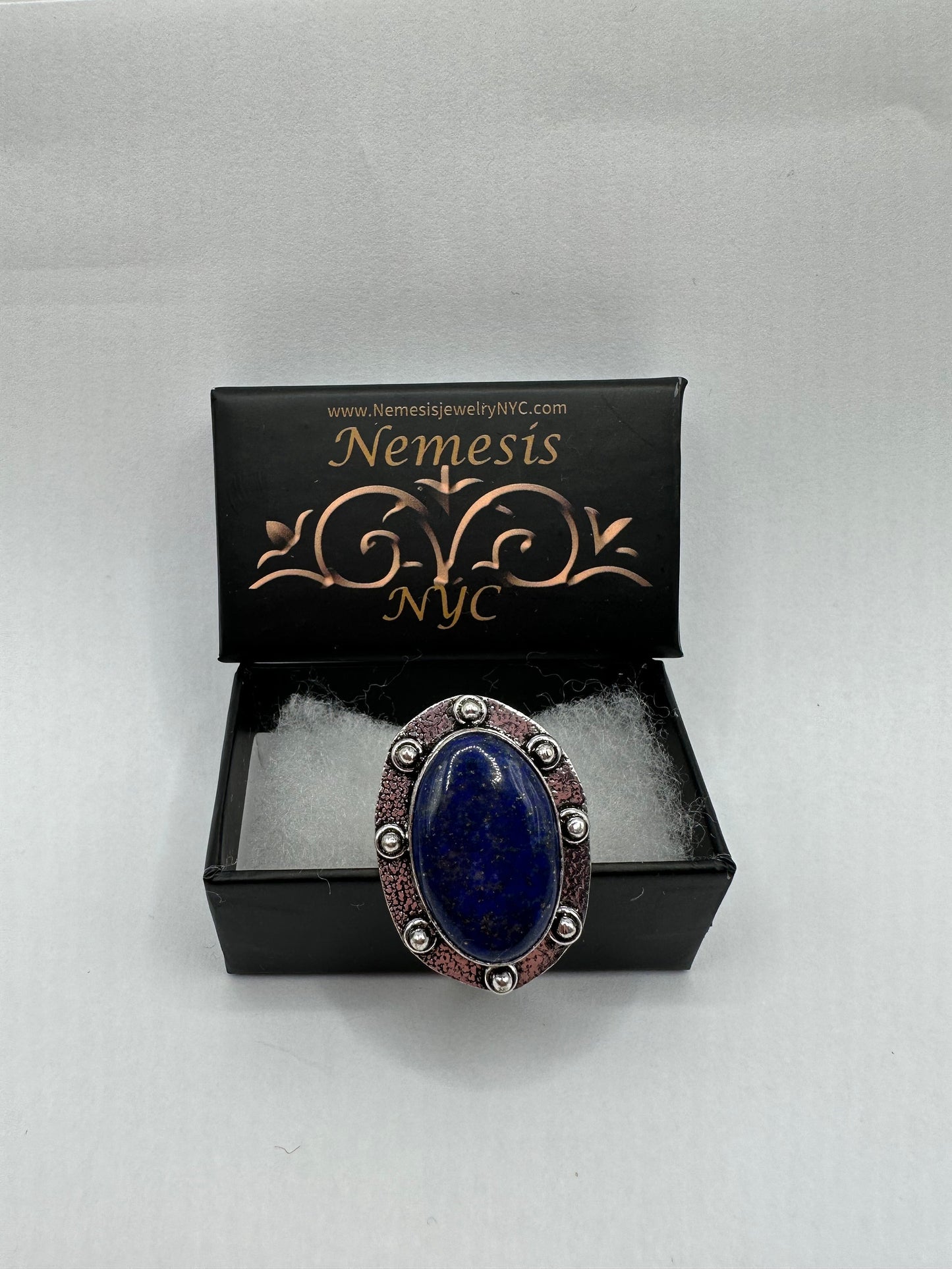 Vintage Blue Genuine Lapis Lazuli Cocktail Ring
