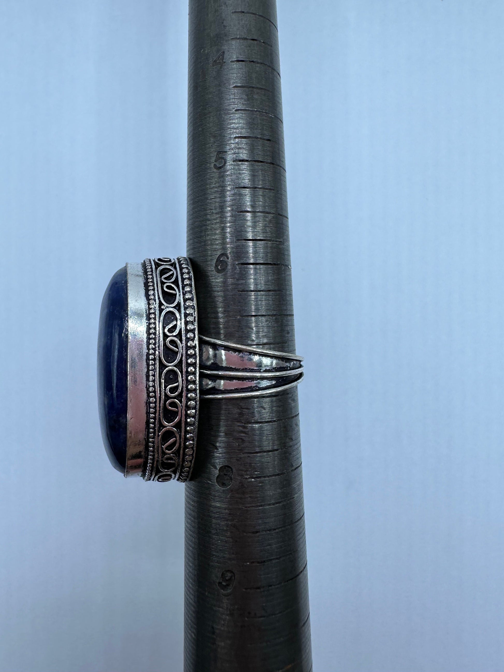 Vintage Blue Genuine Lapis Lazuli Cocktail Ring