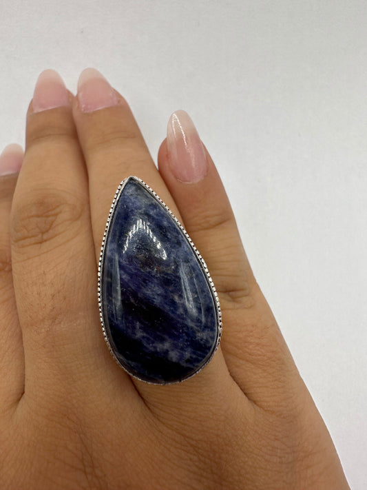 Vintage Blue Genuine Lapis Lazuli Cocktail Ring