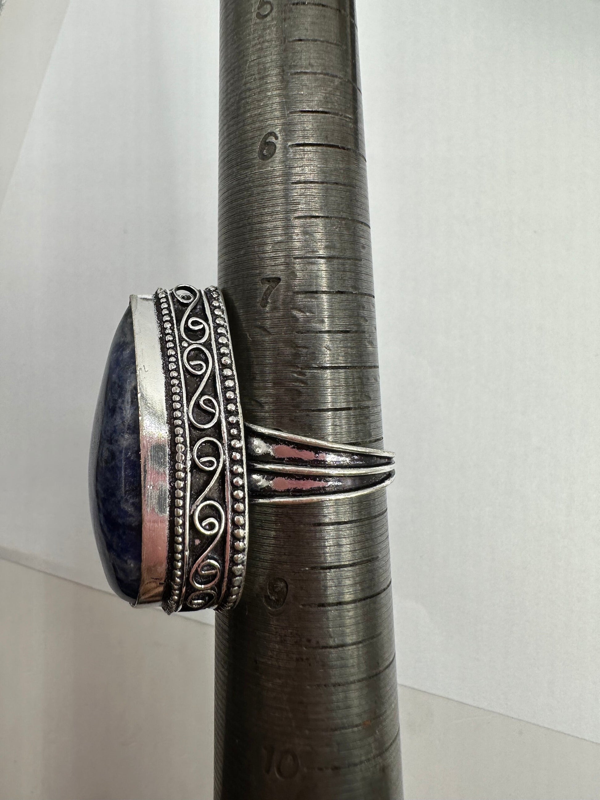 Vintage Blue Genuine Lapis Lazuli Cocktail Ring