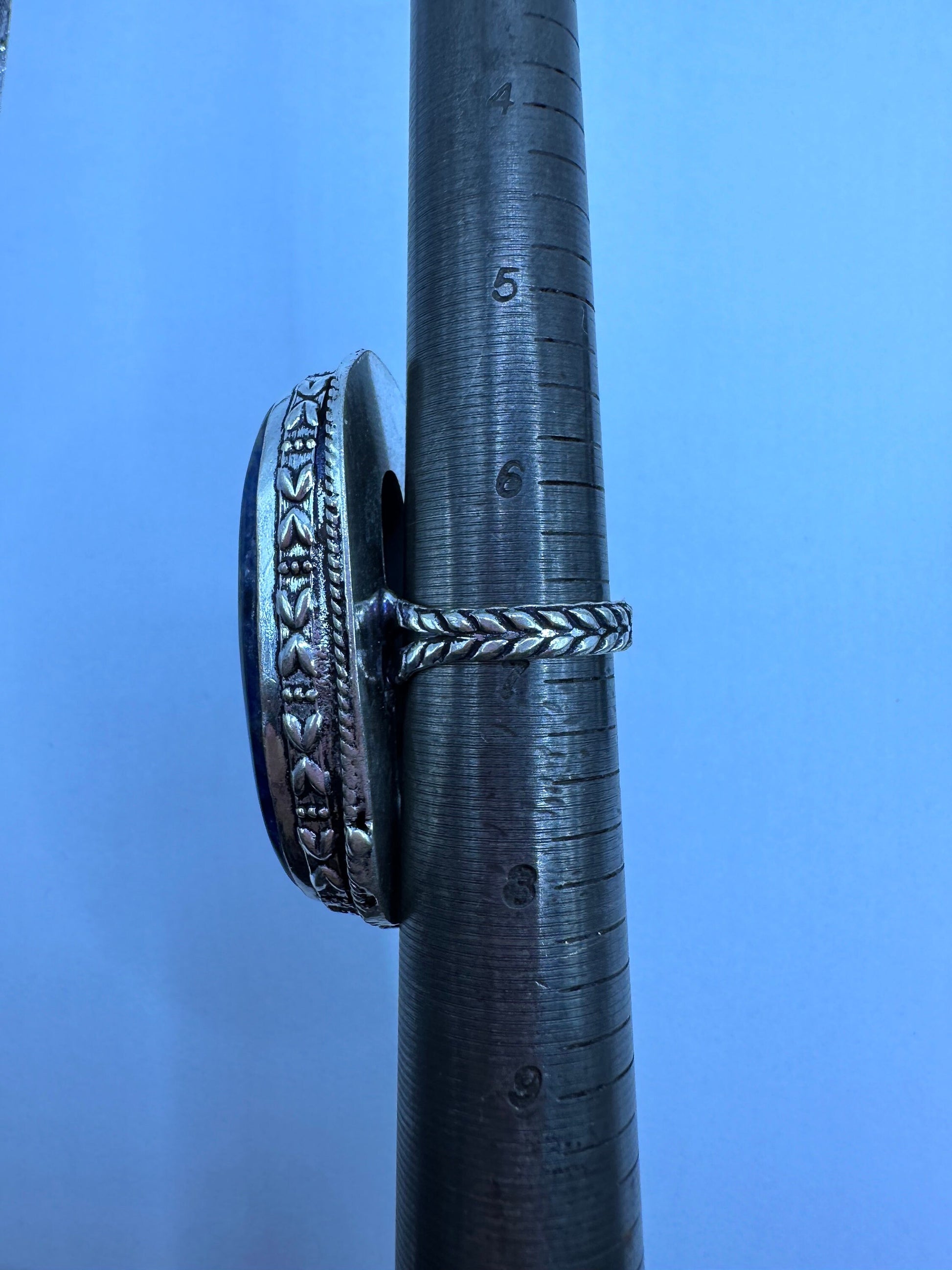 Vintage Blue Genuine Lapis Lazuli Cocktail Ring