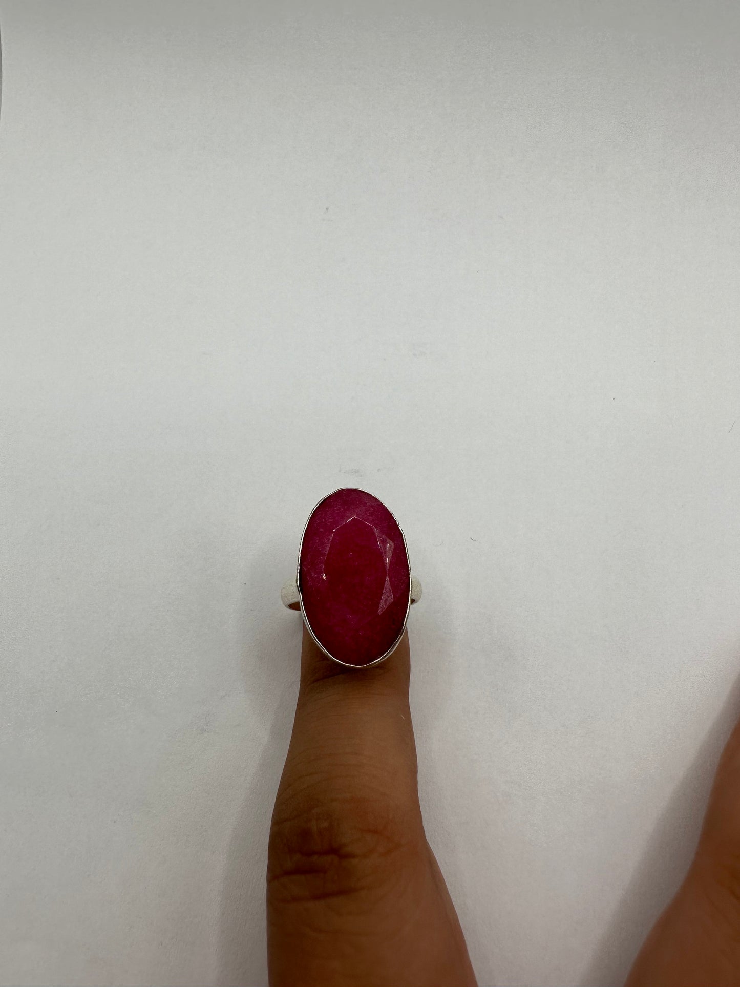 Vintage Handmade Raw Pink Ruby Silver Gothic Ring