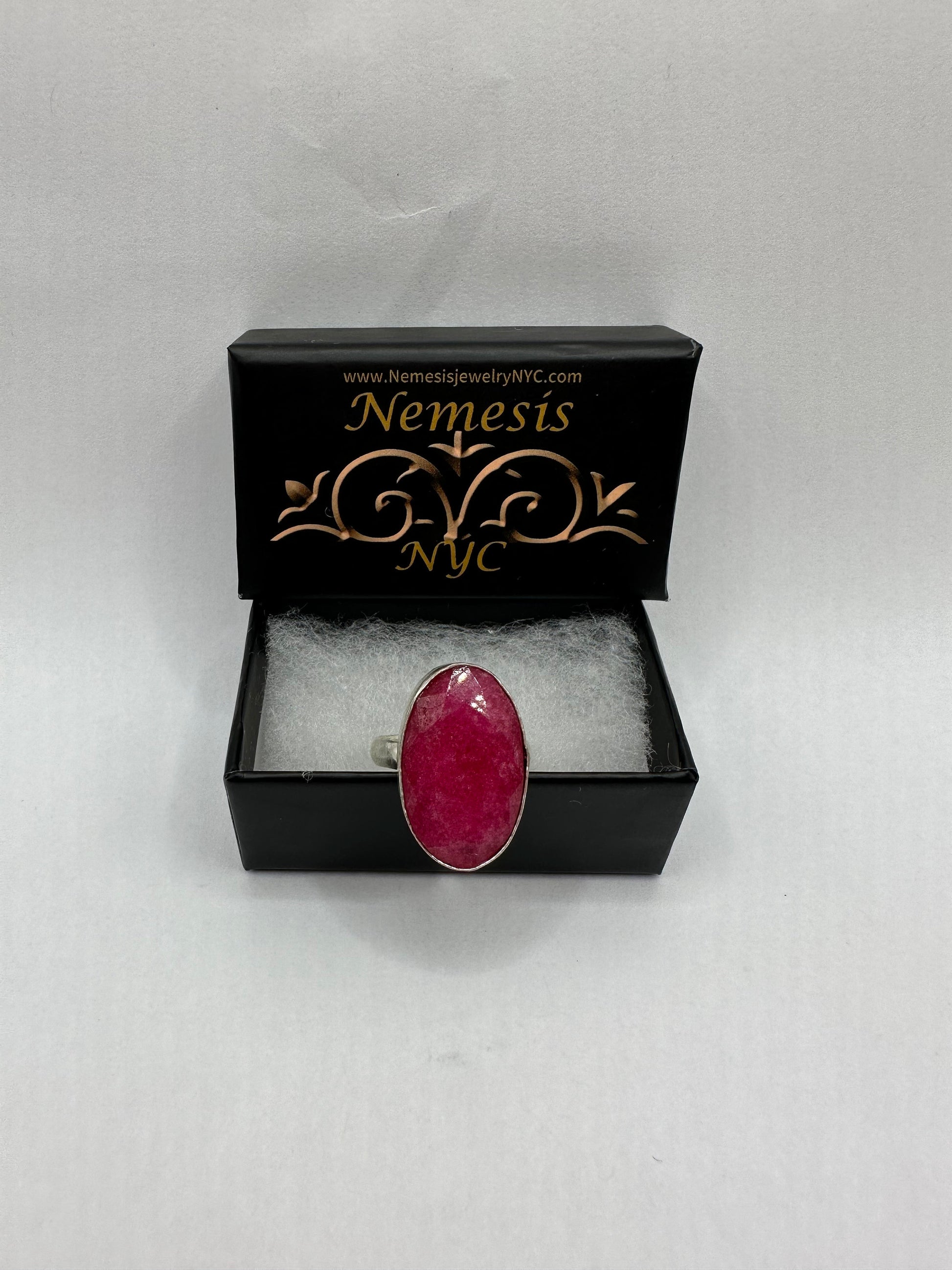 Vintage Handmade Raw Pink Ruby Silver Gothic Ring