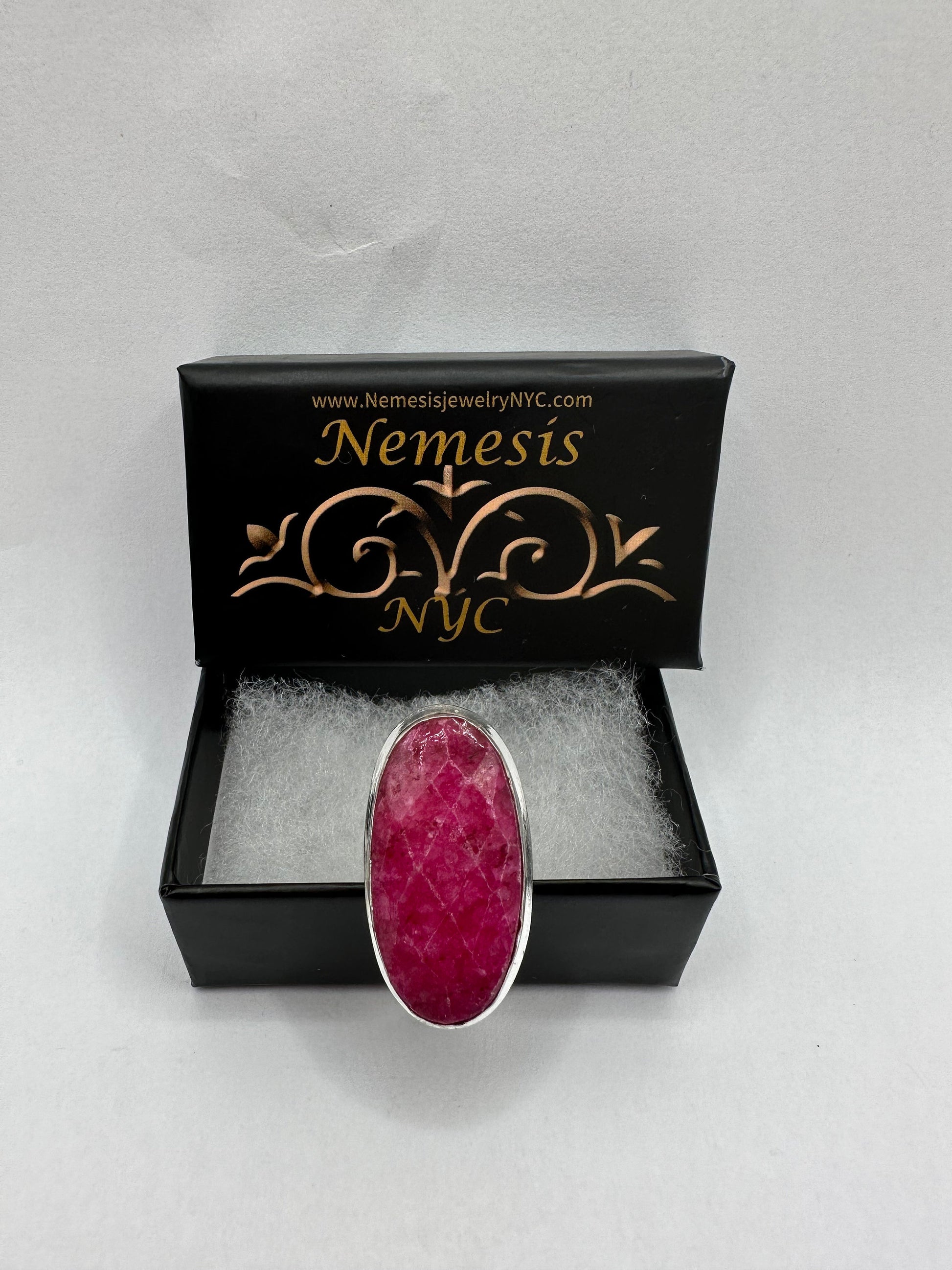 Vintage Handmade Raw Pink Ruby Silver Gothic Ring