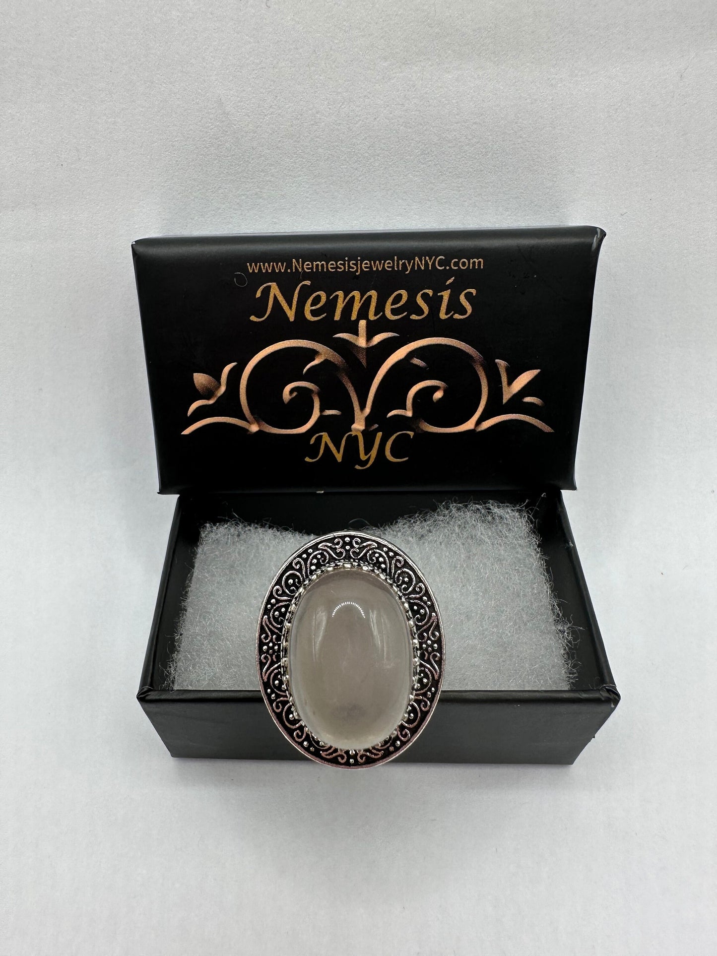 Vintage Genuine Rose Quartz Silver Ring