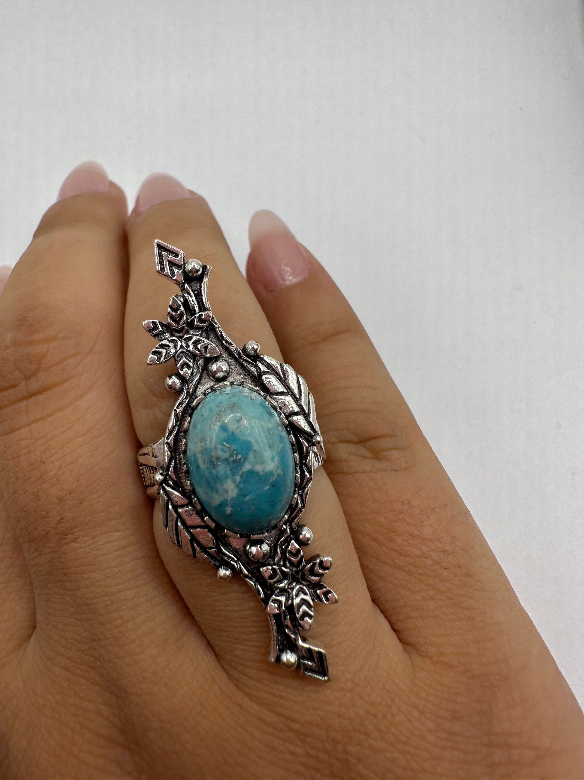 Vintage Blue Genuine Larimar Cocktail Ring