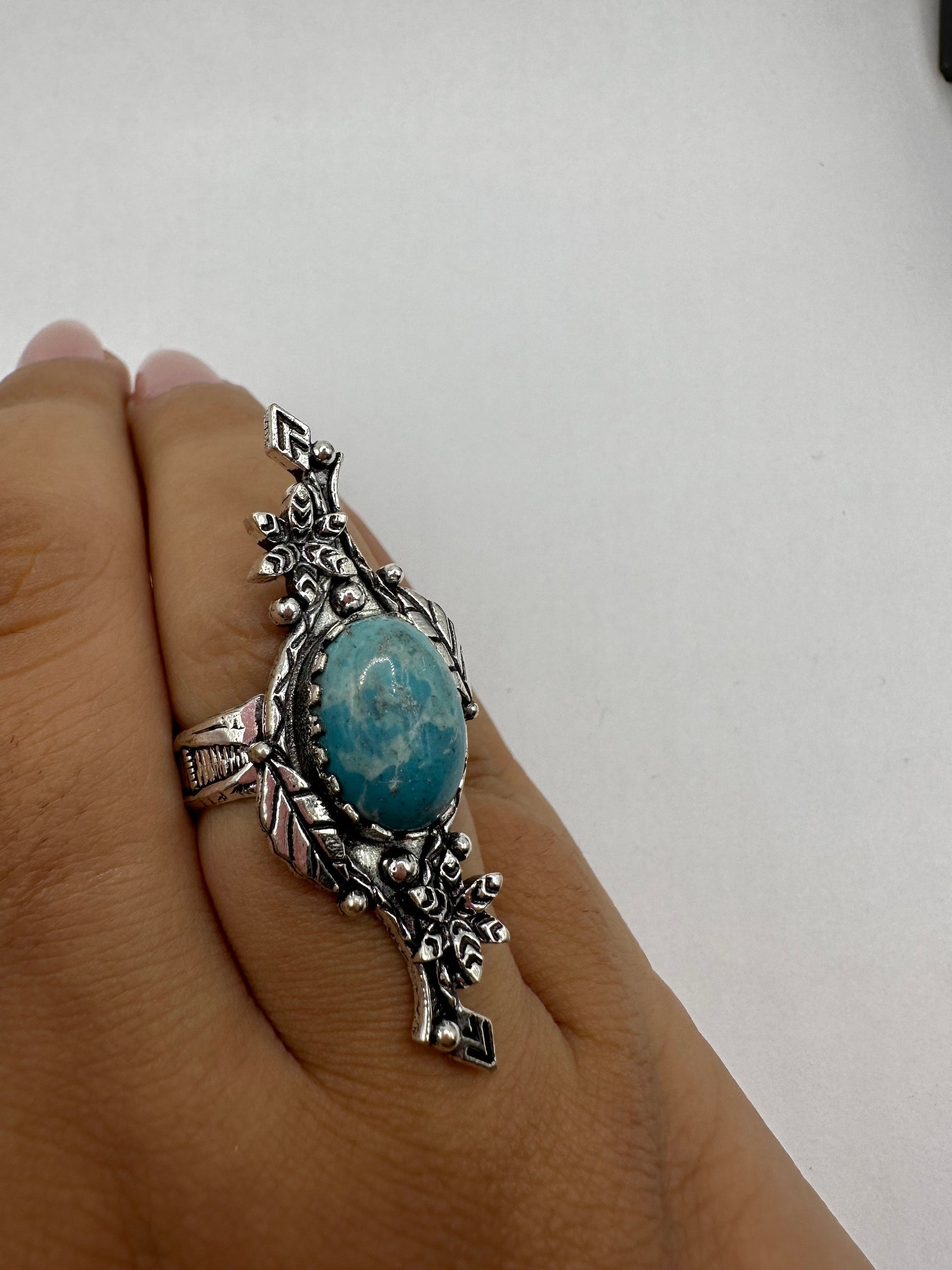 Vintage Blue Genuine Larimar Cocktail Ring