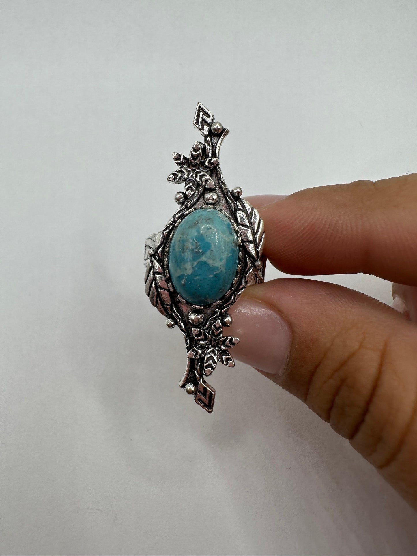 Vintage Blue Genuine Larimar Cocktail Ring