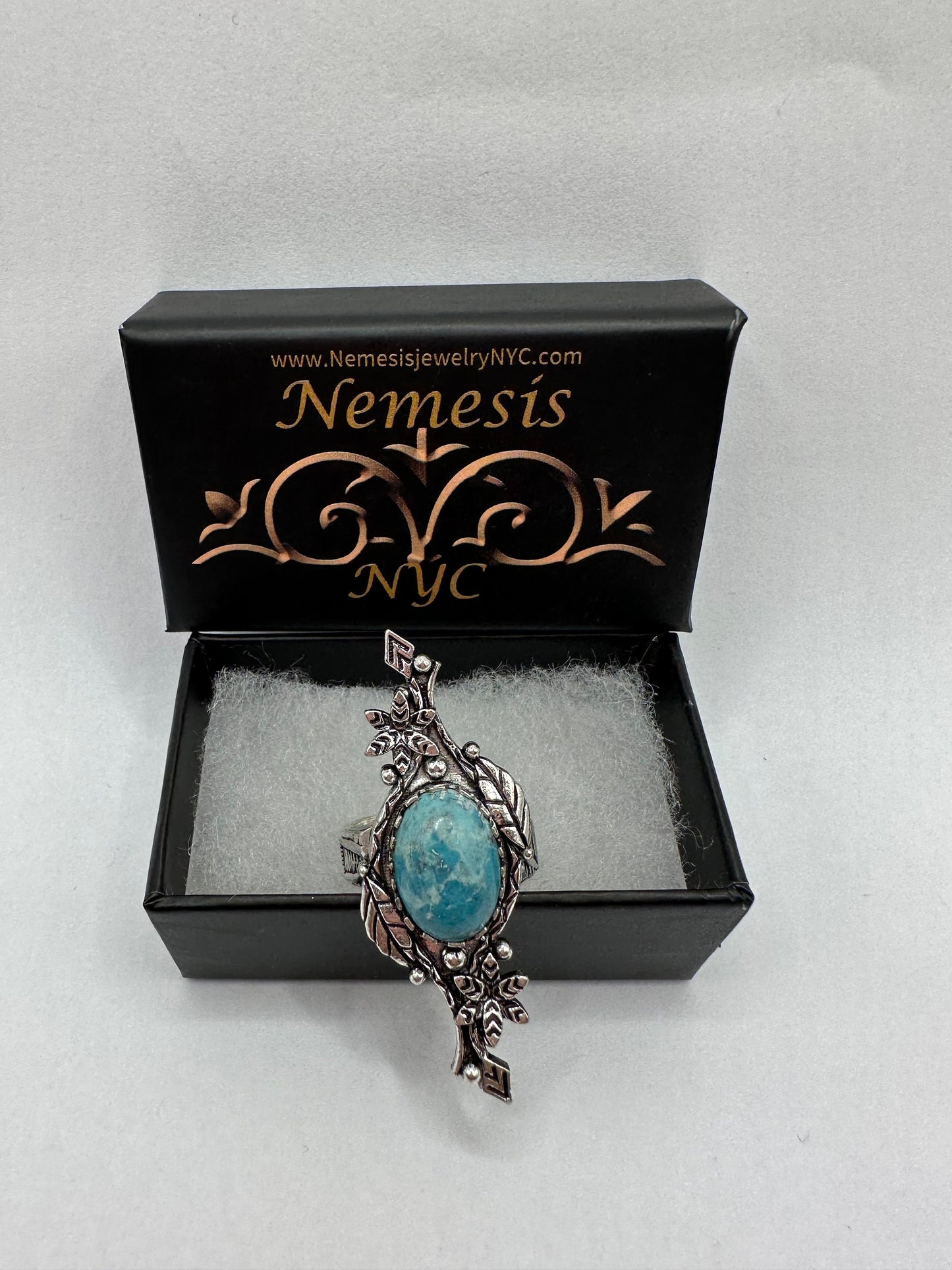 Vintage Blue Genuine Larimar Cocktail Ring