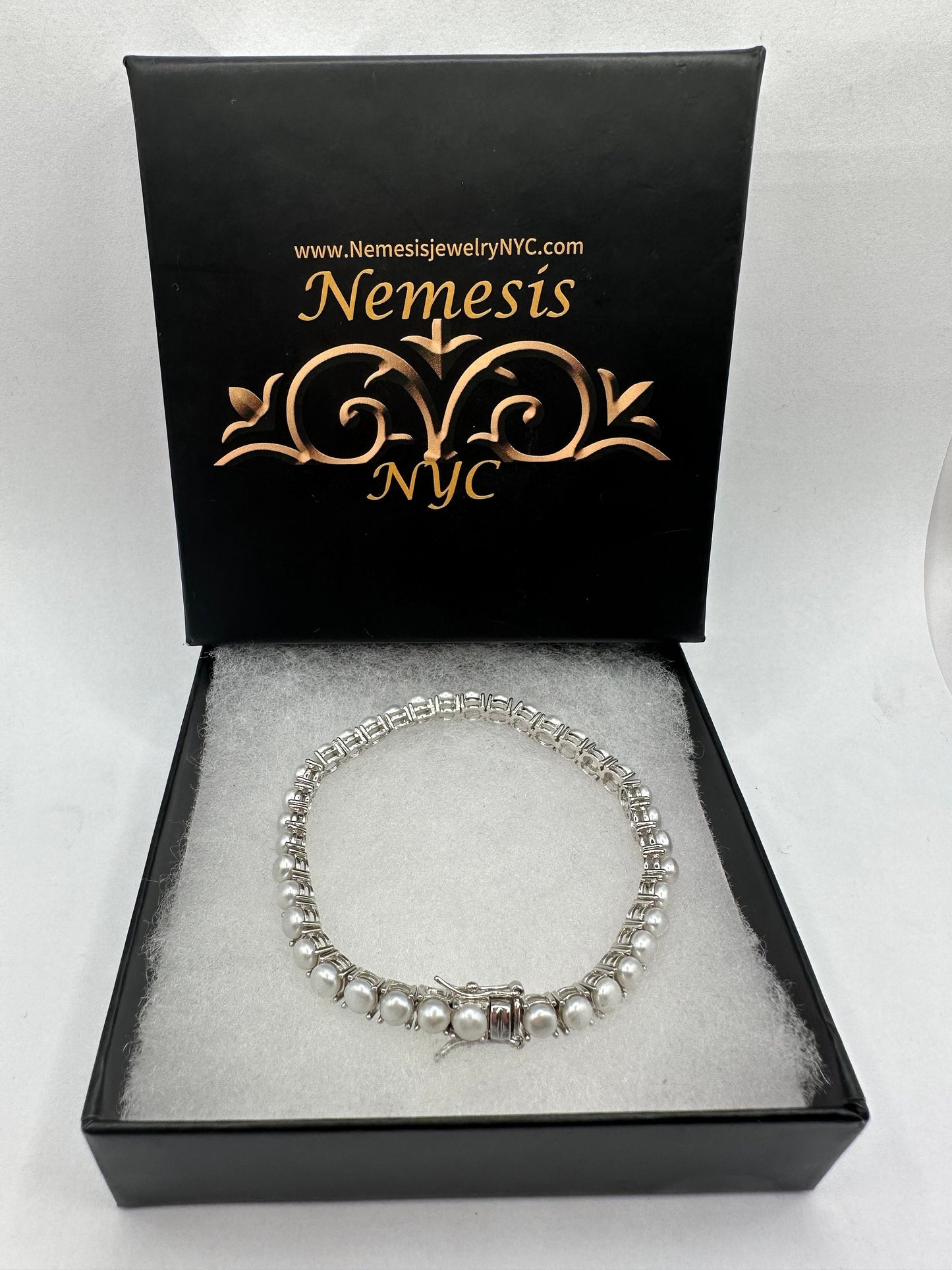 Vintage Pearl Bracelet in 925 Sterling Silver
