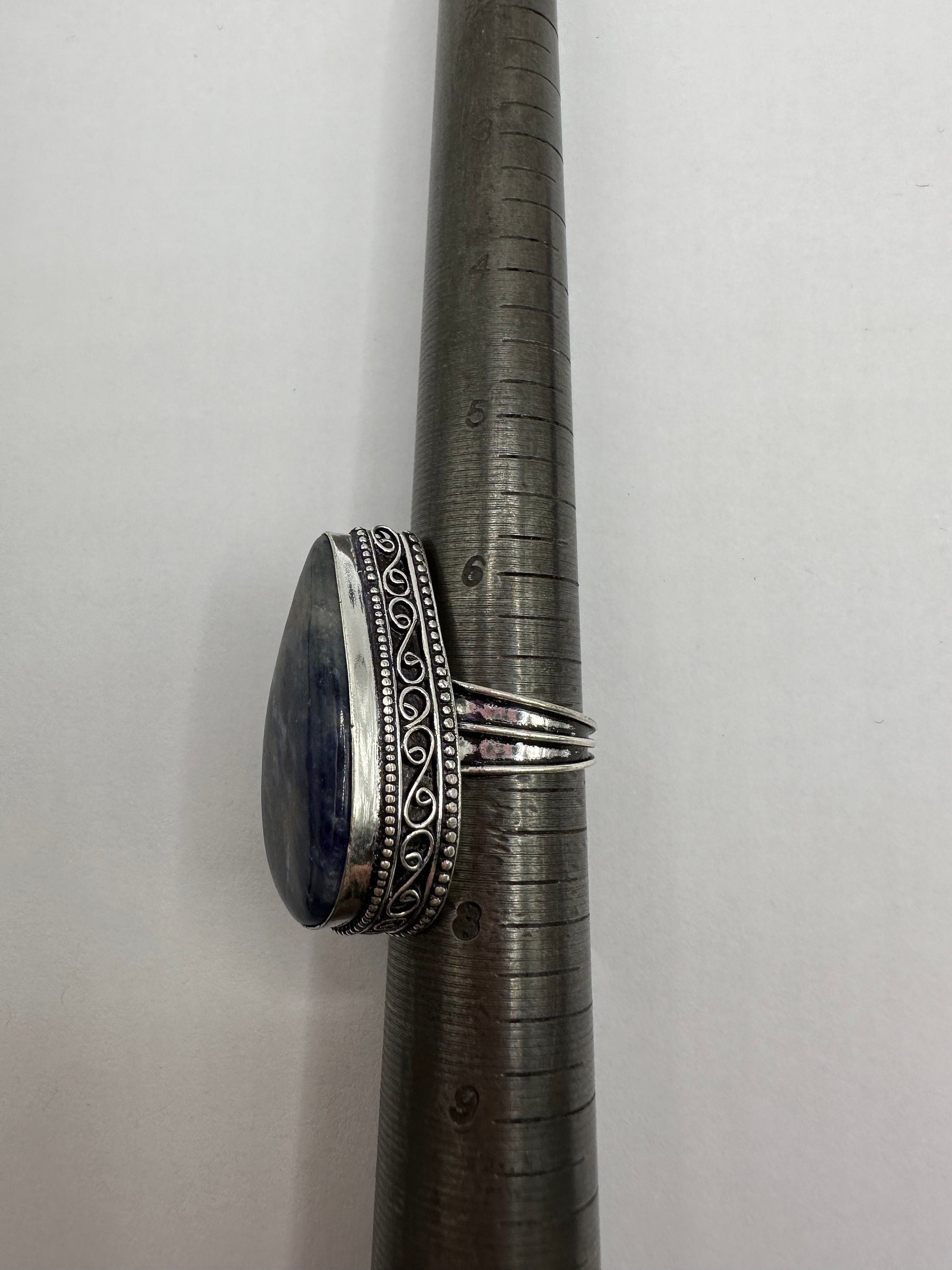 Vintage Blue Genuine Lapis Lazuli Cocktail Ring