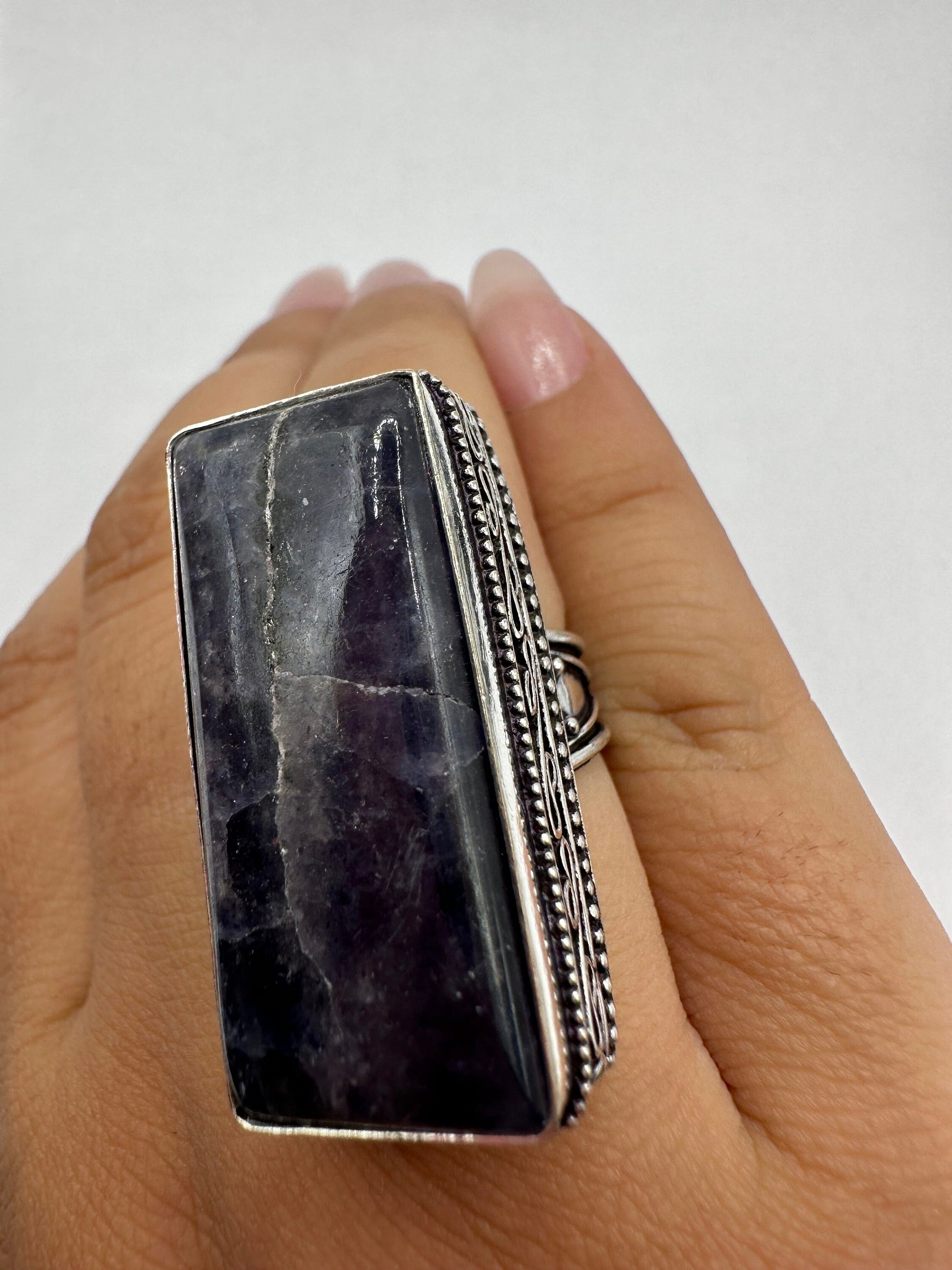 Vintage Blue Genuine Lapis Lazuli Cocktail Ring